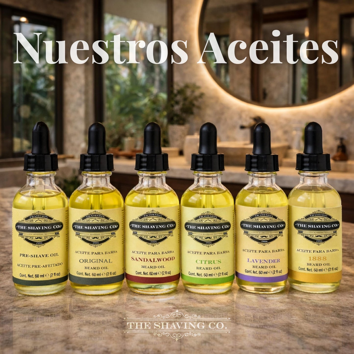 THE SHAVING CO. Aceite para Barba Citrus 60ml/2oz. Nutre, Humecta e Hidrata tu Barba desde la raíz. Hecho especialmente a mano con ingredientes Premium 100% naturales, No contiene alcohol. Libre de Sulfatos y Libre de Parabenos. CITRUS BEARD OIL.