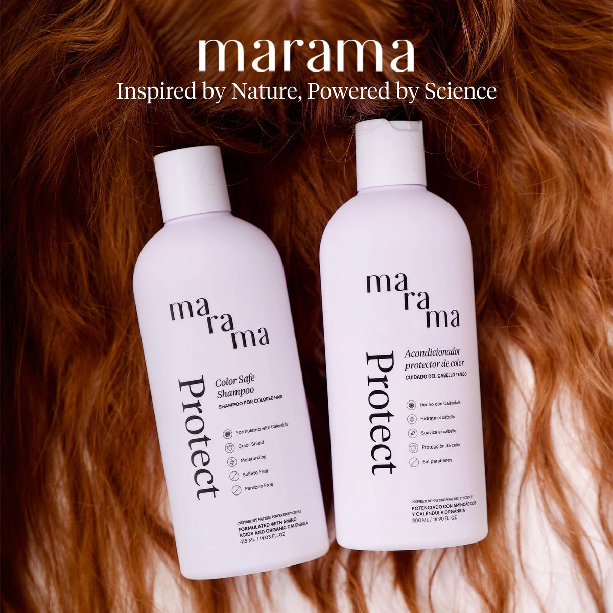 MARAMA | Protect Acondicionador Para Cabello Teñido 500 ml - Contiene Aminoácidos y Caléndula Orgánica | Acondicionador Sin Sulfatos y Parabenos