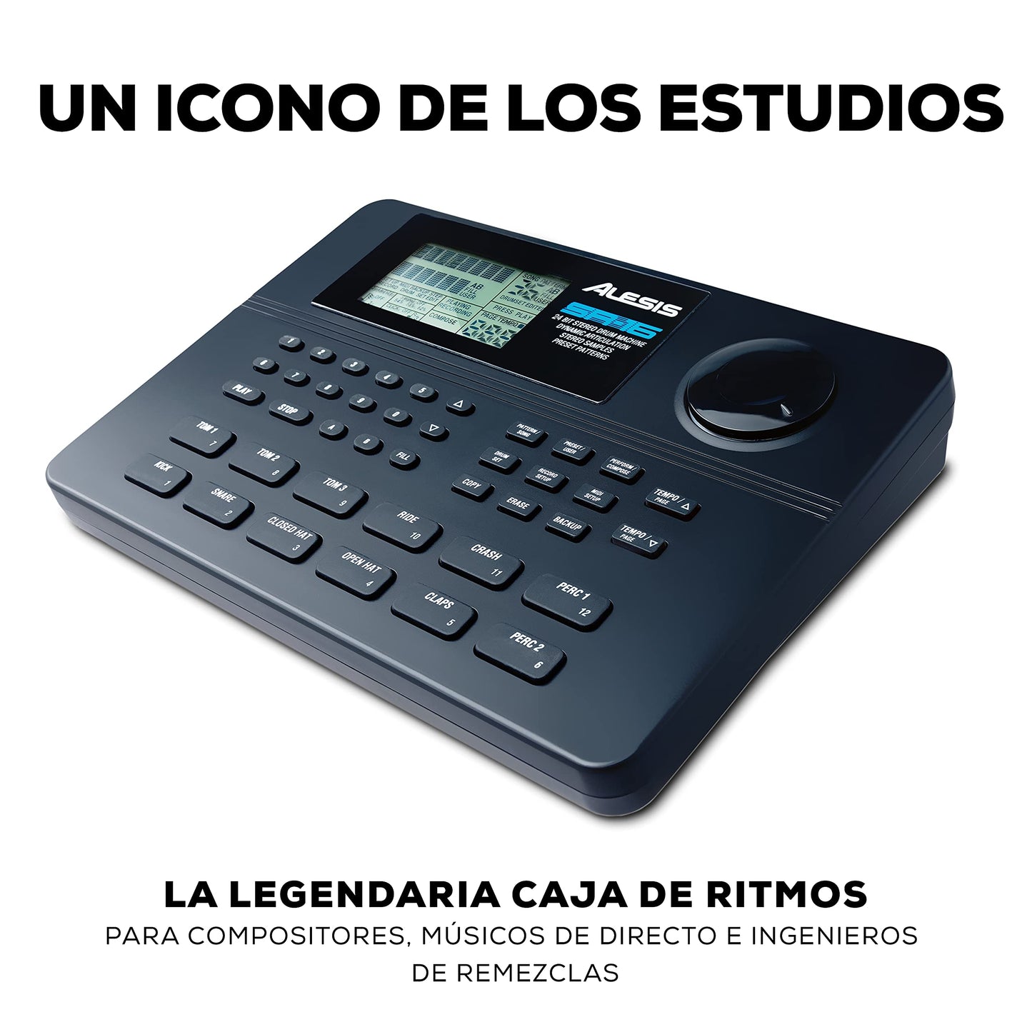 Alesis SR16 - Caja de ritmos de 24-bit estéreo con 12 pads, 233 sonidos asignables y efectos incorporados, varias entradas y salidas, 100 patterns