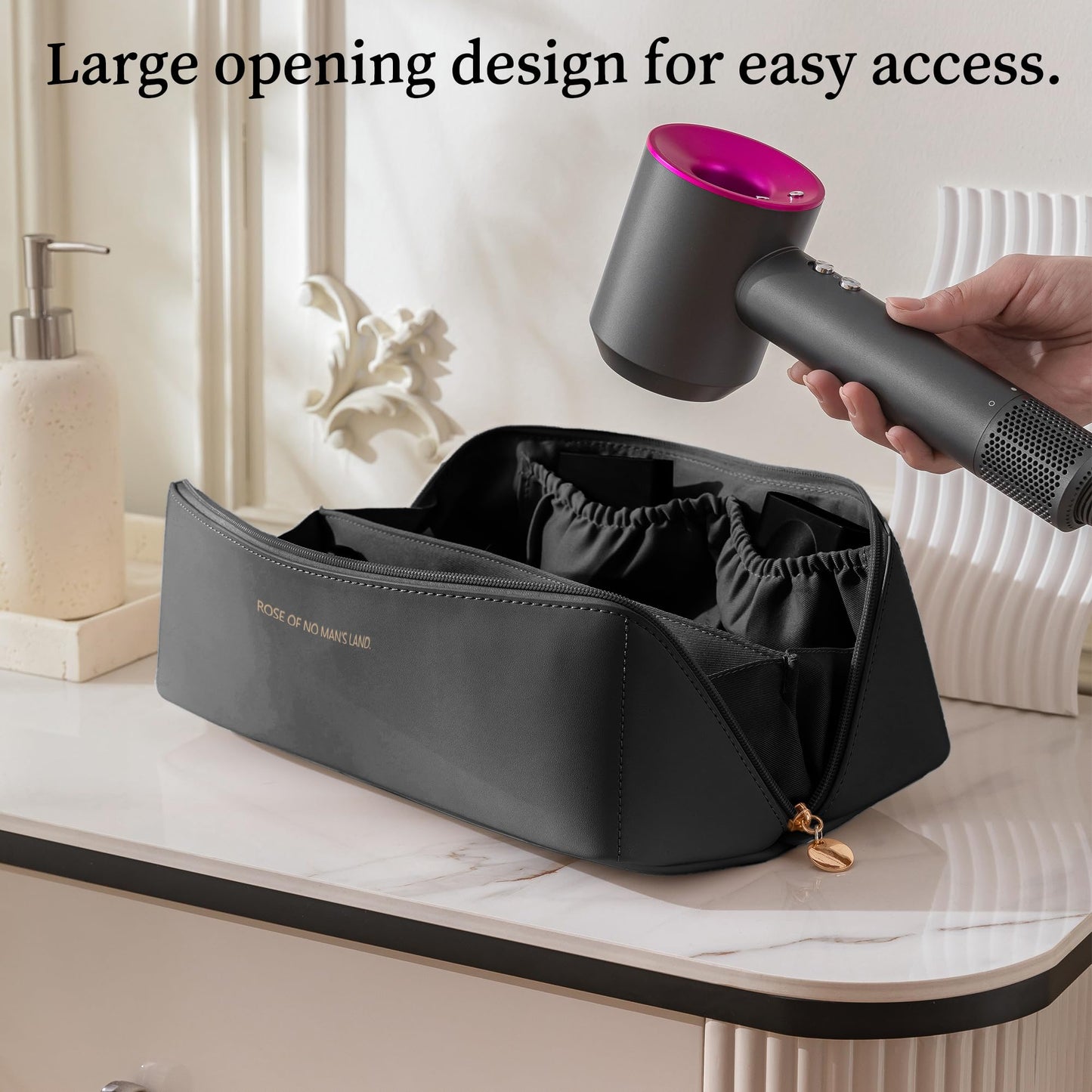 Linpr Estuche de Viaje Compatible con Dyson Airwrap Styler, Bolsa de Almacenamiento de Viaje Portátil para Secador de pelo, Estuche Organizador Impermeable para Shark Flexstyle (Negro)