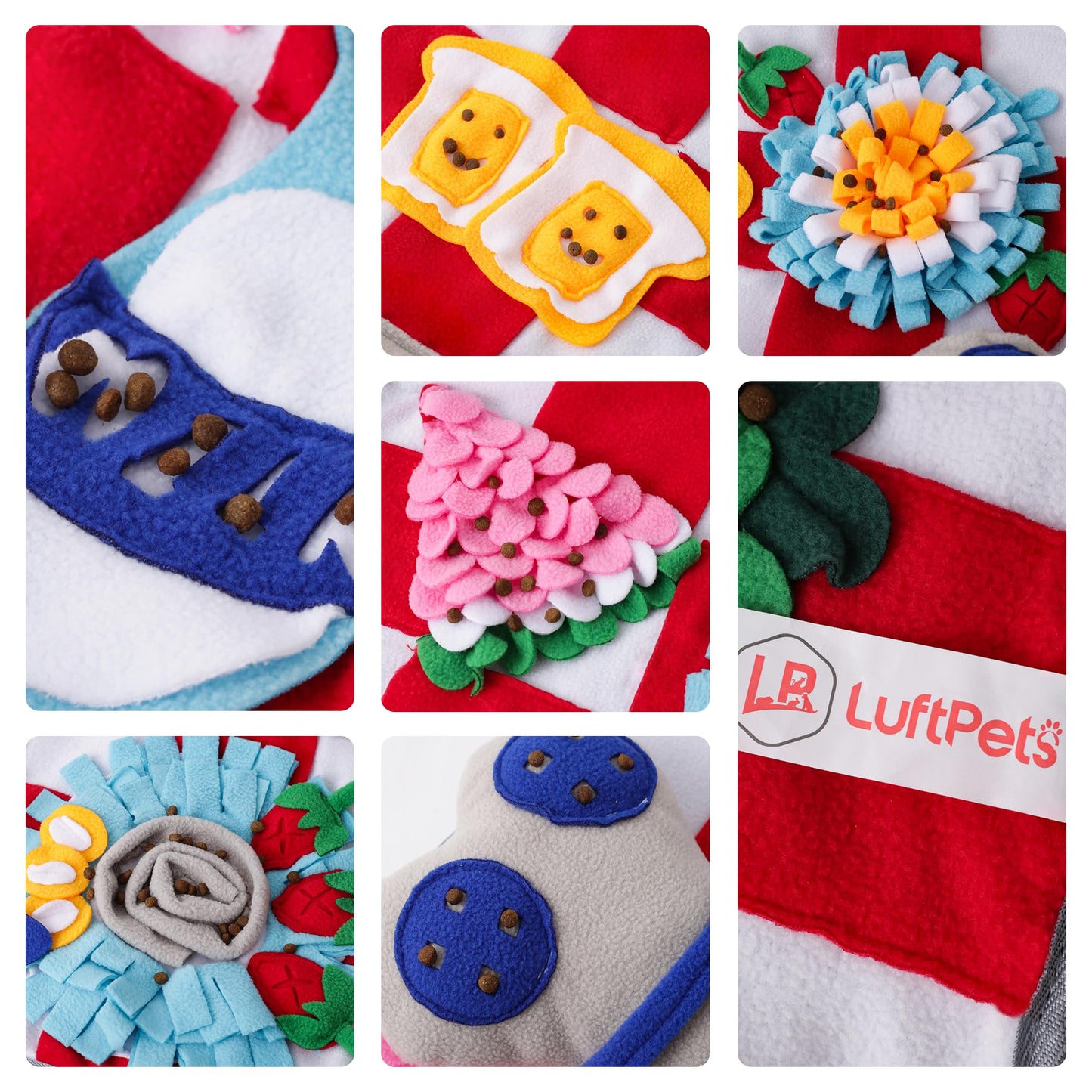 LUFTPETS Alfombrilla para olfatear para Perros de Razas Grandes (Hueso), Juguetes de enriquecimiento para Perros Que chirrían y Alfombrilla para olfatear, Mantiene a Las Mascotas ocupadas, ralentiza