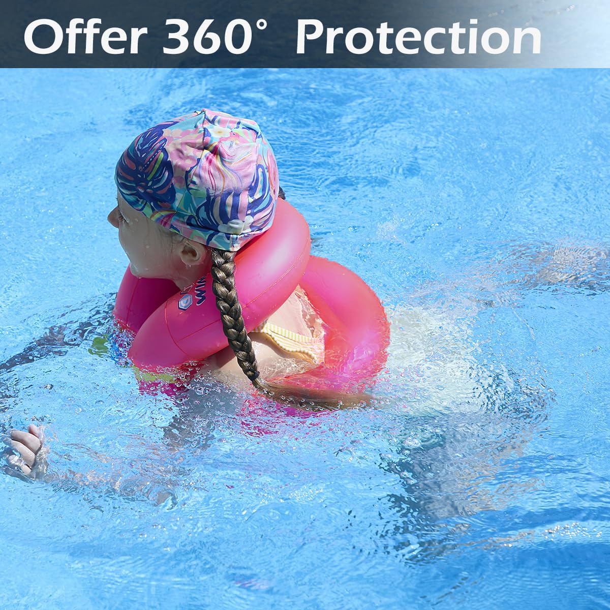 Hyfoo Floaties - Chaleco de natación inflable portátil para niños, anillo de natación con hebilla de seguridad ajustable, bandas de seguridad con bolsa de aire doble envolvente, tubo flotante duradero