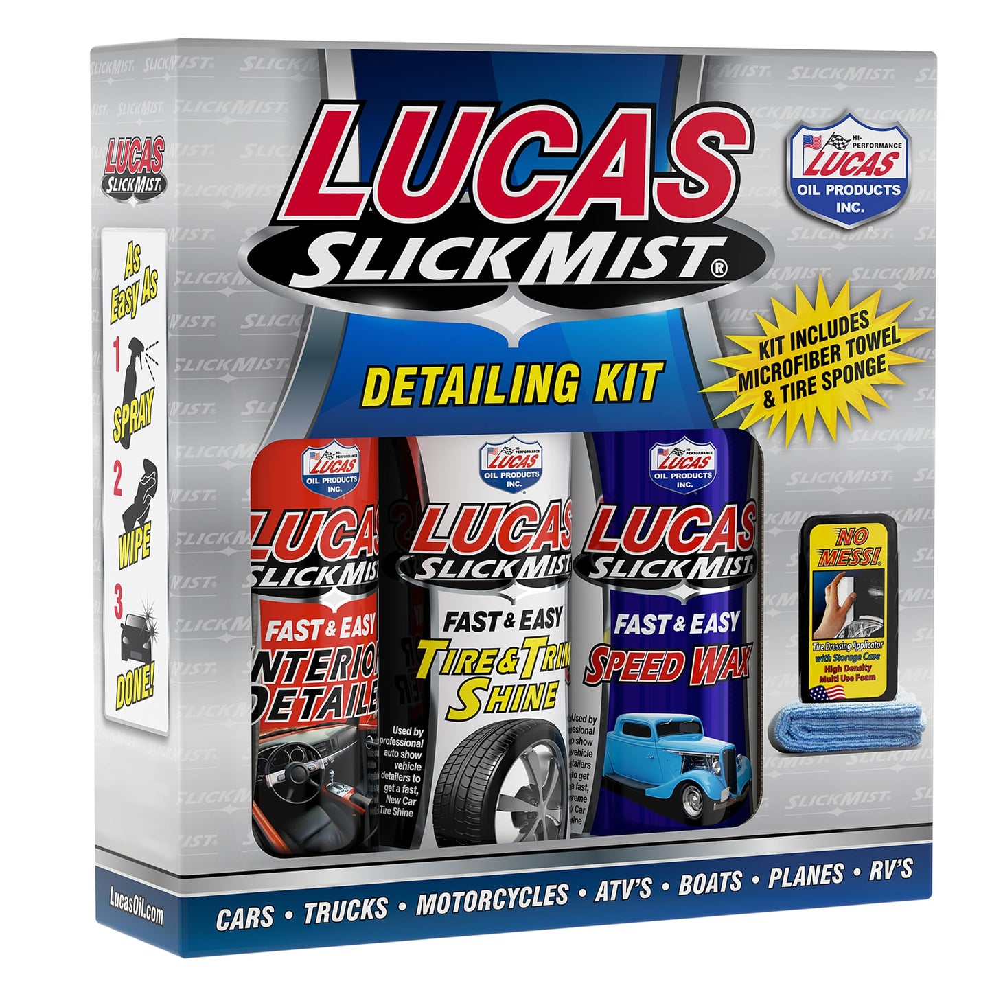 Lucas Oil 10558 Kit Completo de Detallado Slick Mist, 3 Piezas