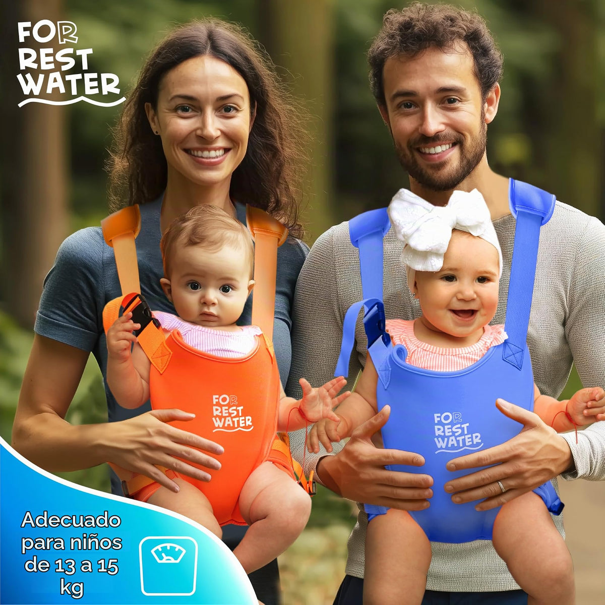 Portabebés para agua de descanso – Eslinga ergonómica de neopreno de alta calidad para diversión en agua y tierra cálida y segura (4-24 meses) – Arnés ajustable para bebés y niños pequeños (Darkblue)