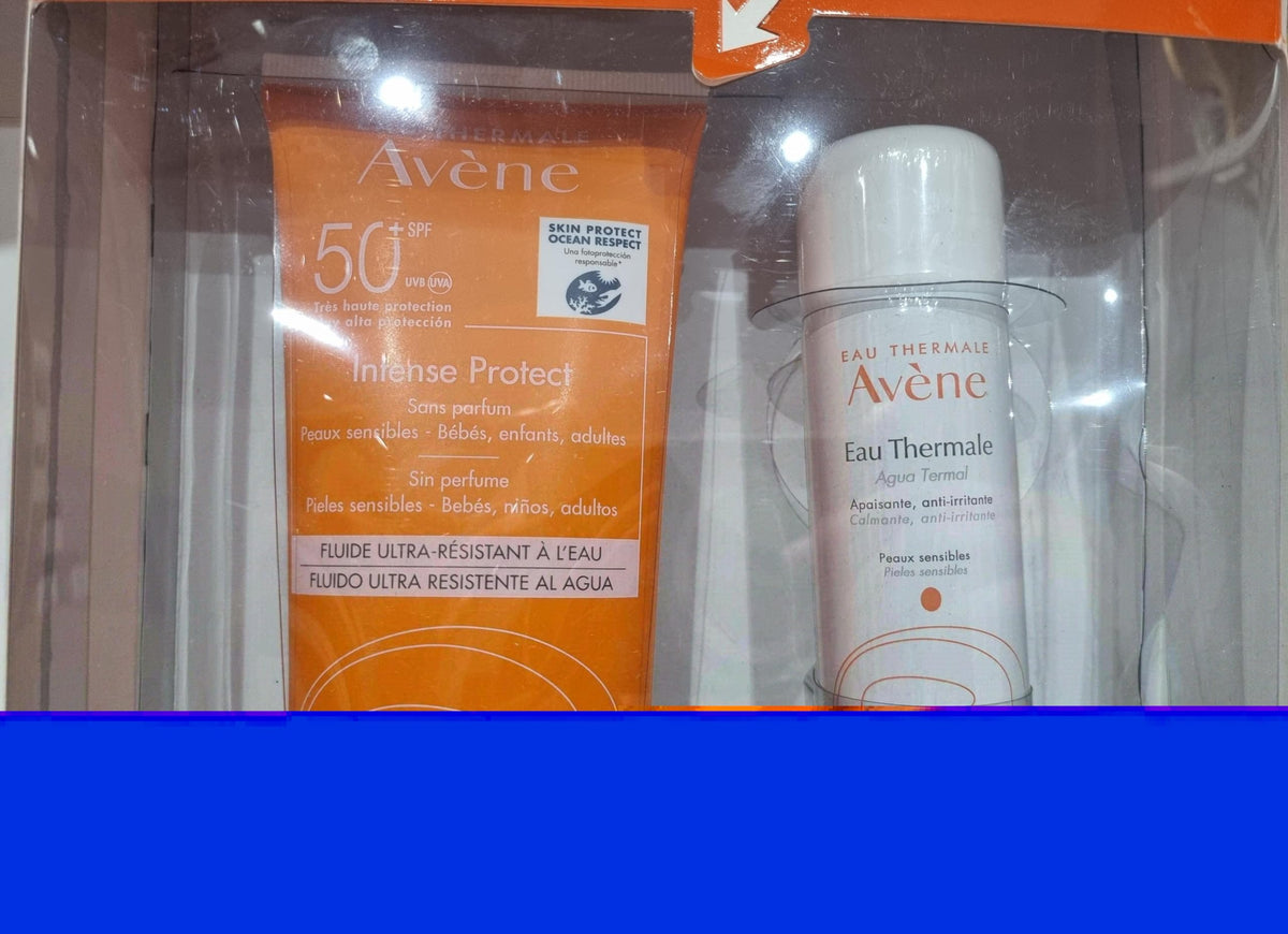 Kit Protector Solar Avene 50+ Intense Protect + Agua Termal Facial y Corporal