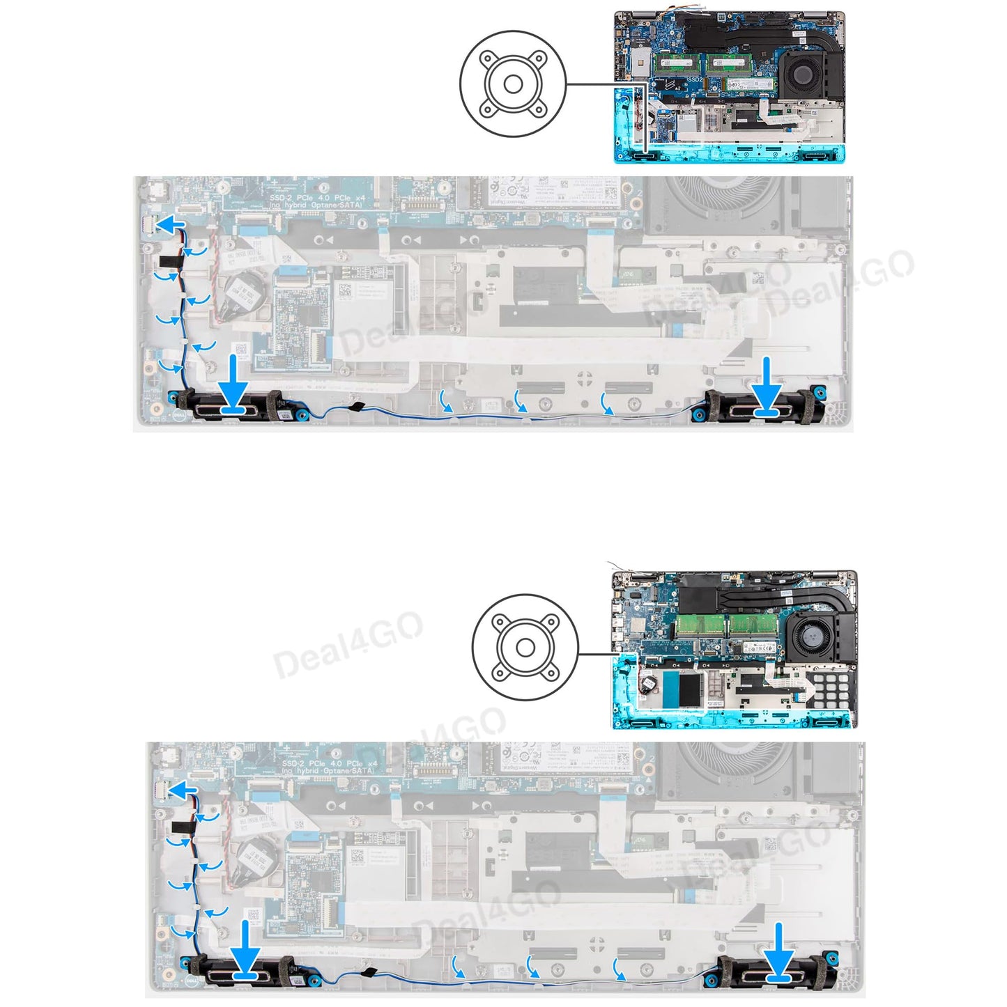 Deal4GO - Conjunto de altavoces internos G4RVC KK9V4 0KK9V4 de repuesto para Dell Latitude 5531 5521 Precision 3561 3571