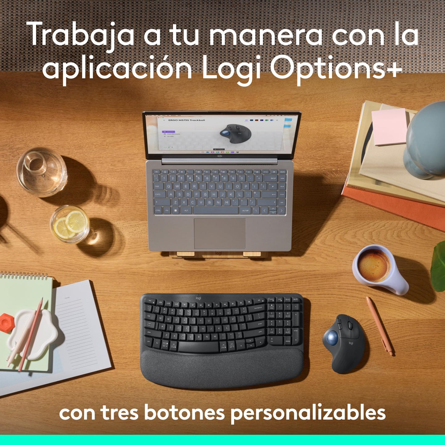 Logitech Ergo M575S Mouse inalámbrico con trackball, Mouse ergonómico inalámbrico con Bluetooth y dongle cifrado, Control cómodo con el Pulgar, Seguimiento preciso y Fluido, para PC/Mac - Grafito