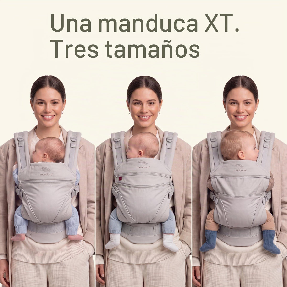 Manduca XT Happy Kiss Portabebé Ergonómico de Algodón Orgánico, Mochila Cangurera Multiposición (Frente, Cadera, Espalda), Ajustable para Recién Nacidos y Niños (3.5 a 20 kg), sin Insertos, XT Cotton