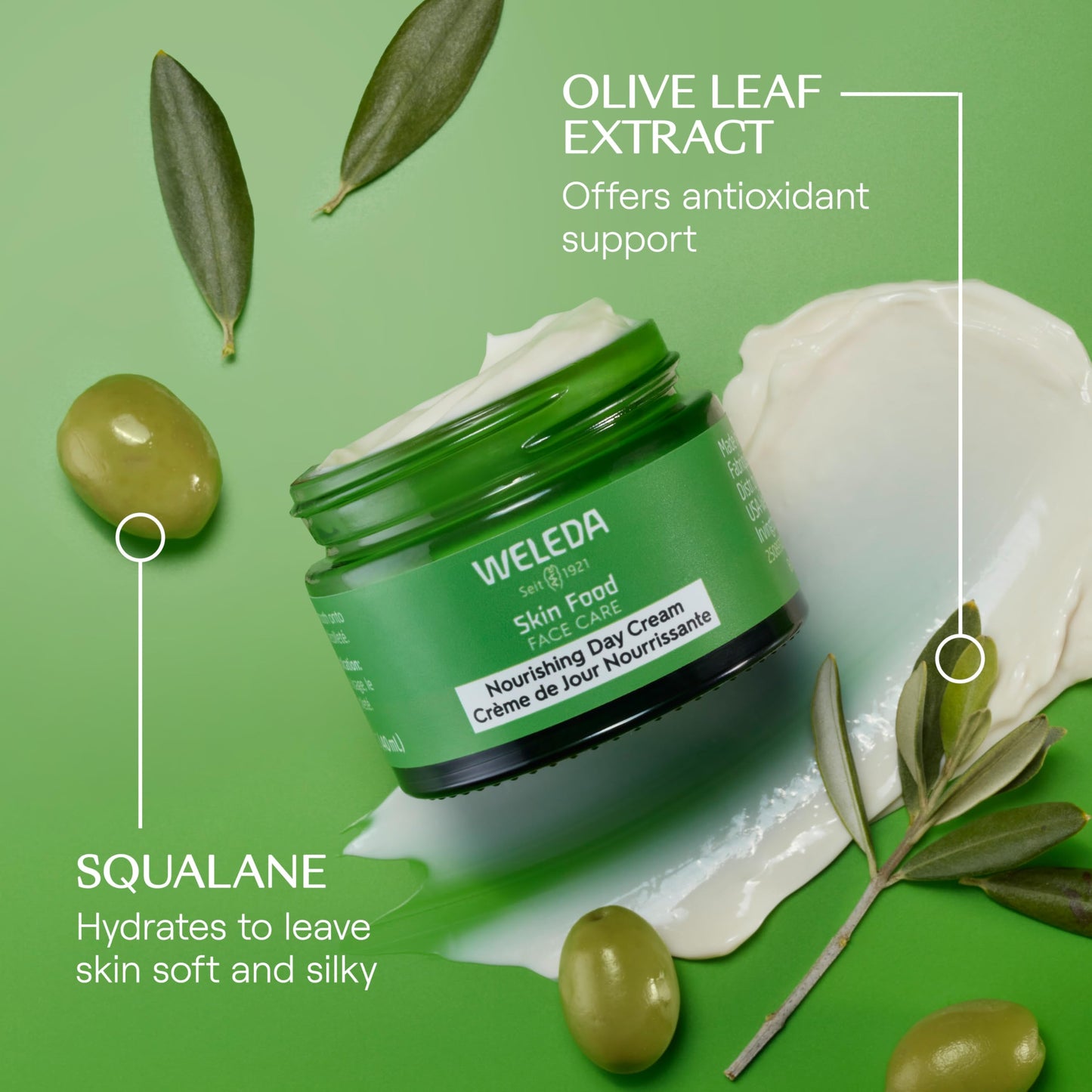 Weleda Skin Food Crema de día nutritiva para el cuidado facial, 1.3 onzas líquidas, hidratante rico en plantas con extracto de hoja de olivo, escualano y manzanilla