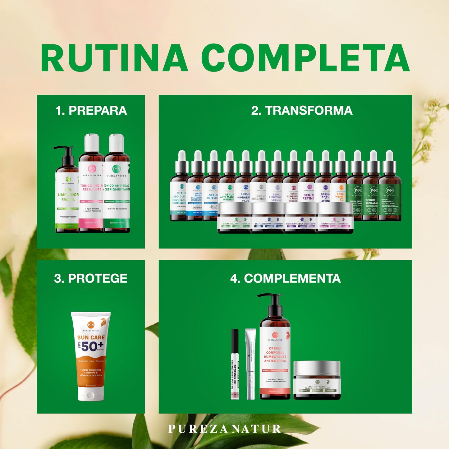 PUREZANATUR Pack Antimanchas Serum despigmentante y antimanchas intensivo + Crema aclarante | Paquete completo de serum para el cuidado de la piel, hidratación y rejuvenecimiento (Pack Antimanchas)