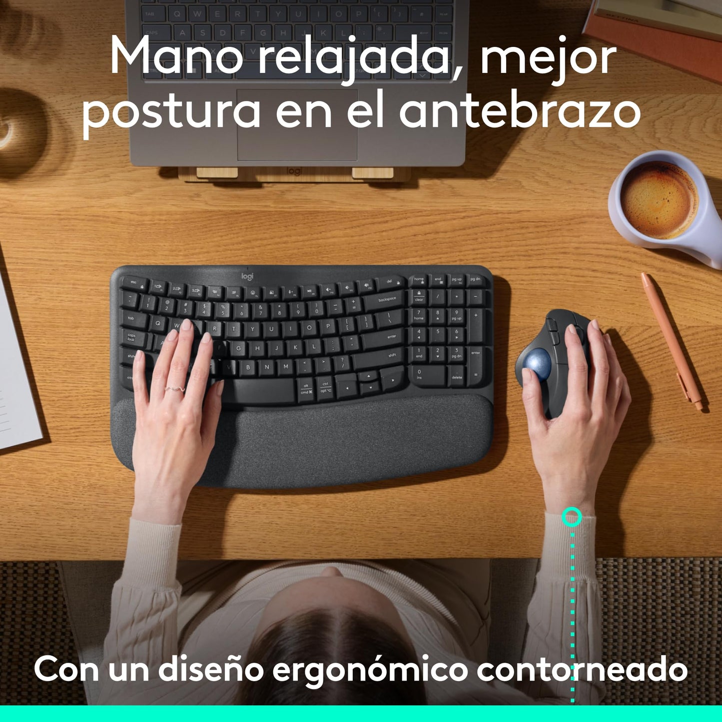 Logitech Ergo M575S Mouse inalámbrico con trackball, Mouse ergonómico inalámbrico con Bluetooth y dongle cifrado, Control cómodo con el Pulgar, Seguimiento preciso y Fluido, para PC/Mac - Grafito
