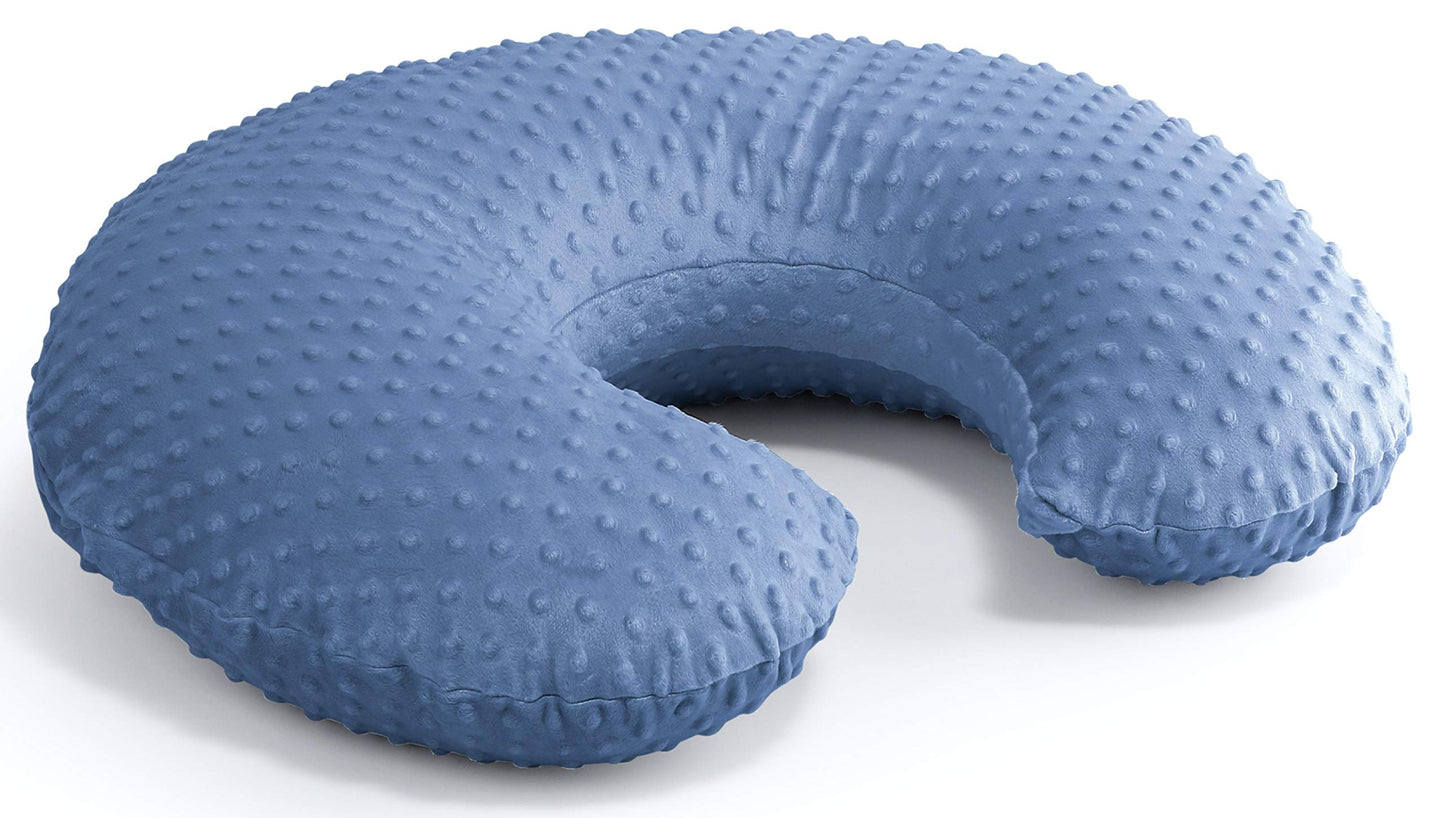 The Peanutshell - Juego de fundas de almohada de lactancia para bebés niños o niñas | Dinosaurio y lunares azul marino | 2 unidades