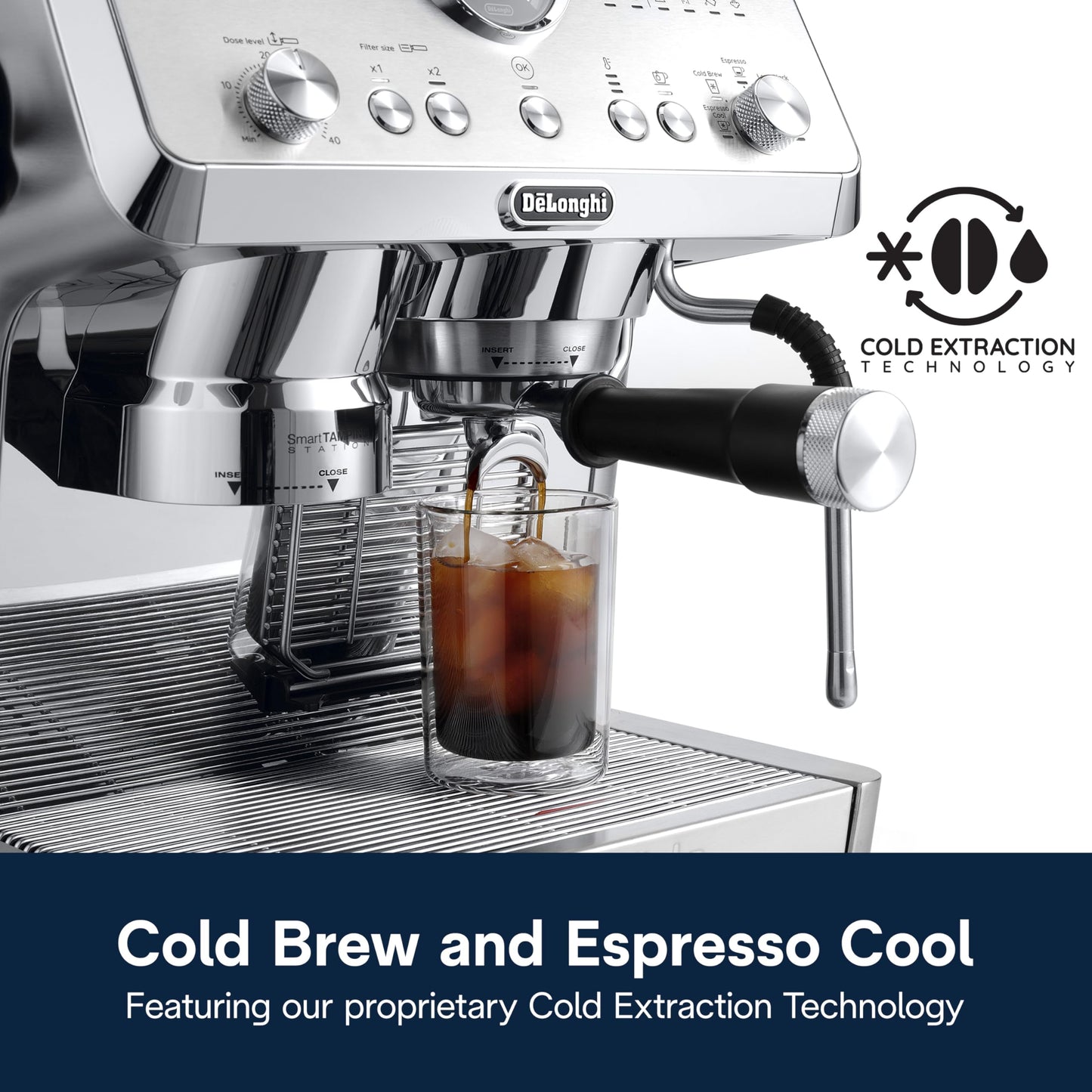 De'Longhi La Specialista Opera Máquina espresso con "Cold Brew", lanceta de vapor estilo profesional para café con leche, capuchino, molinillo incorporado, EC9555M