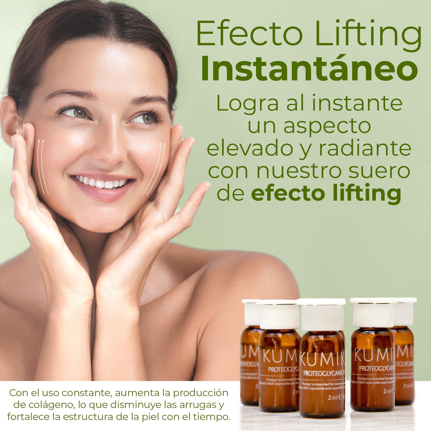 KUMIKO Matcha Intense Recovery - Suero Facial Hidratante con Proteoglicanos, Antienvejecimiento y Corrector de Arrugas - Reduce las Bolsas en el Rostro las Líneas Finas - Cuidado de la Piel, 15 Vials