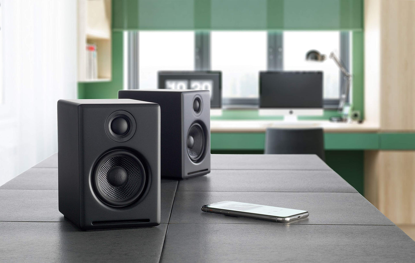 Audioengine Altavoces de Escritorio inalámbricos Bluetooth A2 Plus: Altavoces de computadora de 60 W para música y Juegos
