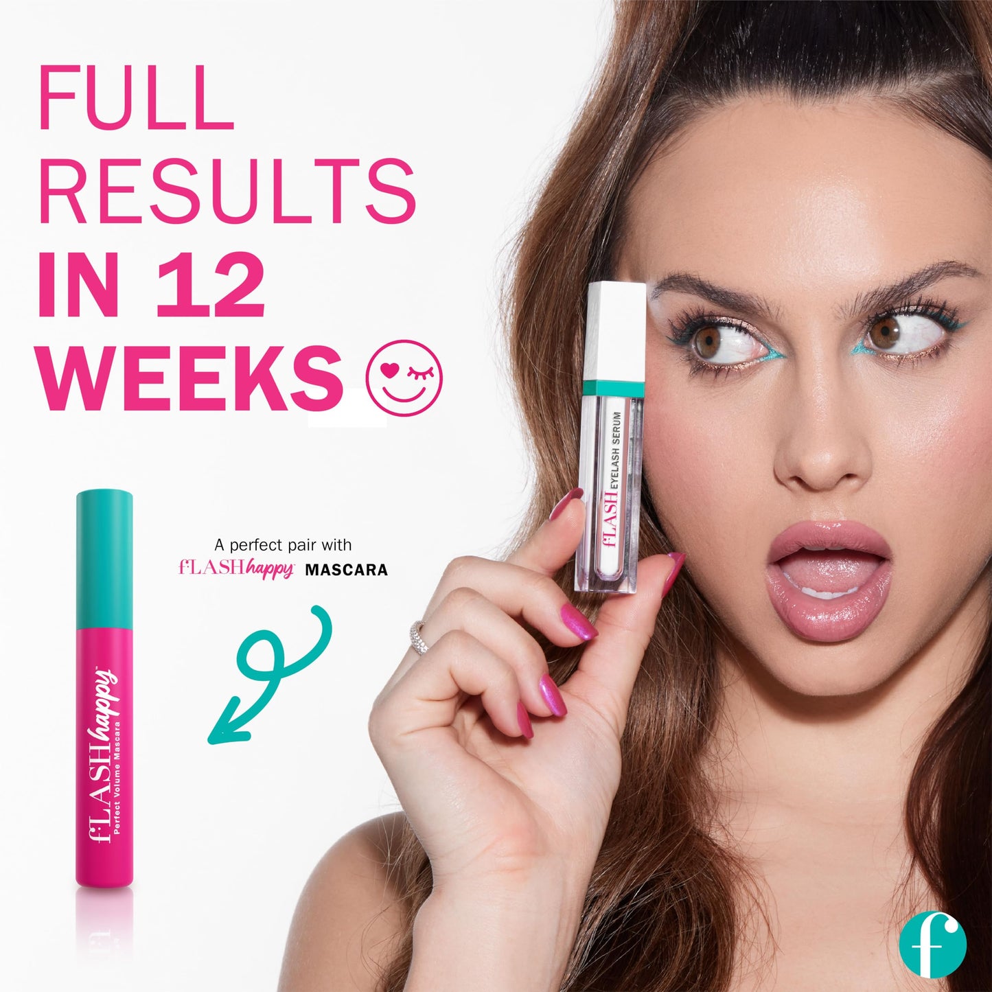 fLASH Eyelash Serum Mini for Long, Curled Lashes - Enhances and Strengthens Your Natural Lashes - Safe and Effective Formula – Travel Size, 6 Week Starter Supply