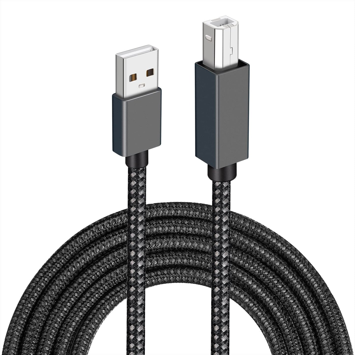 JESWO Cable Impresora, 2M Cable USB 2.0 Tipo A a Tipo B, Cable USB a B de Nylon para Connectar Impresora HP, Epson, Canon, Brother, Lexmark, Escáner, Disco Duro, Fotografía Digital