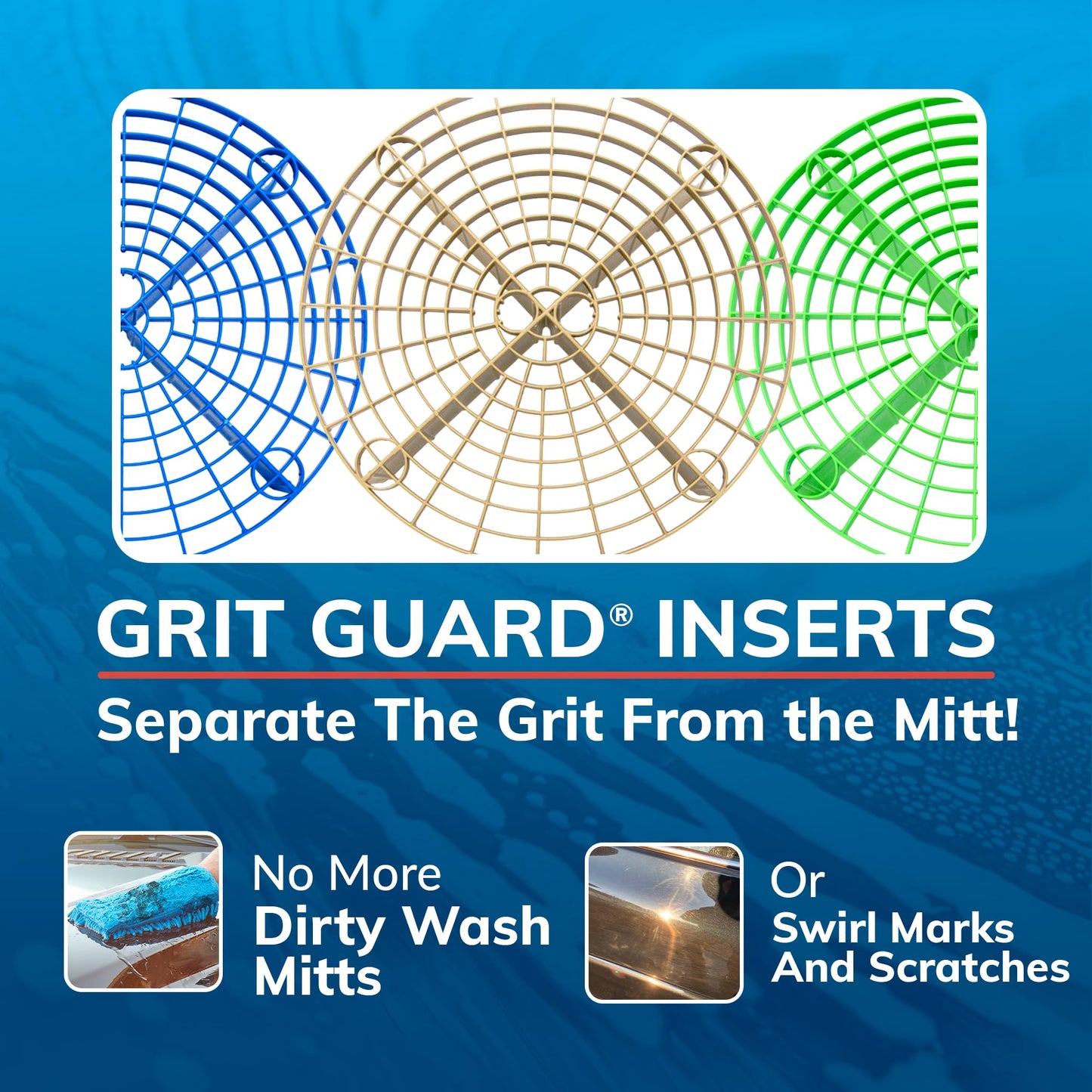 Grit Guard The Original Silver Bucket Insert – cubeta de lavado de coche de 10 pulgadas de diámetro para lavado de coches, detalles compatibles con cubos de 3.5, 4, 5 y 6 galones