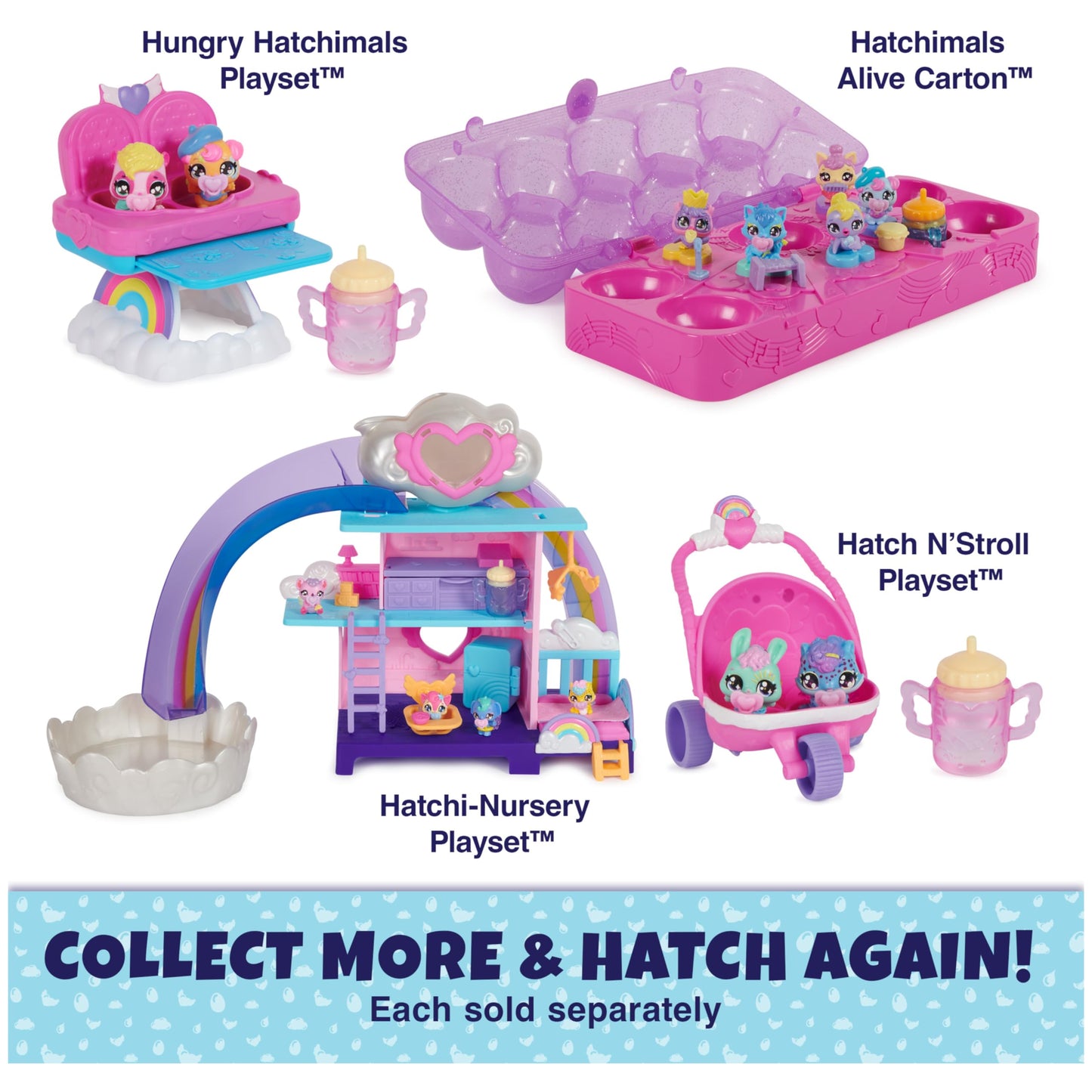 HATCHIMALS Alive, Set de Juego con Carrito de Juguete y 2 Minifiguras en Huevos Que se rompen Solos, Juguetes para niños