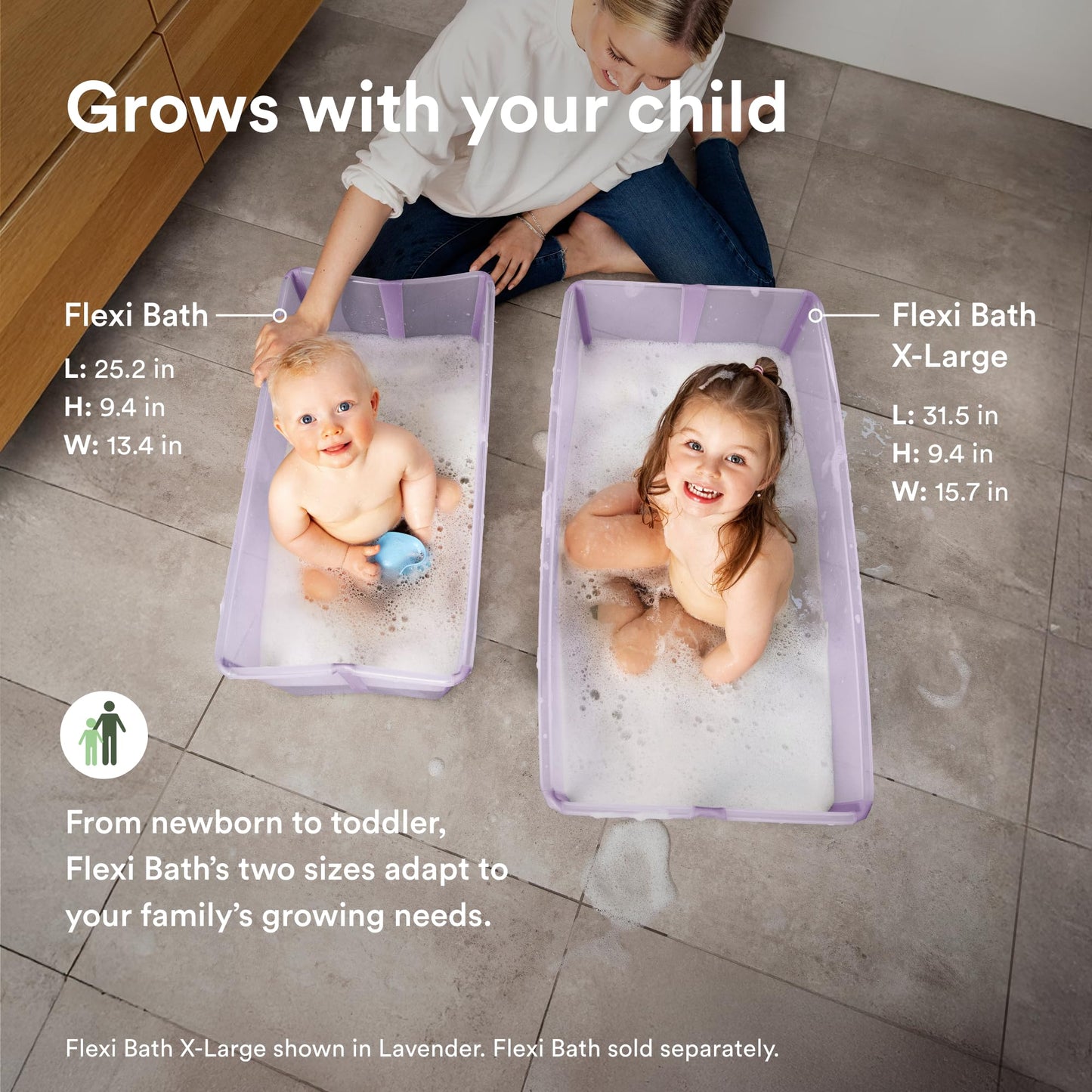 Bañera Stokke Flexi Bath XL, Mickey Celebration - Bañera plegable para bebé - Ligera, duradera y fácil de guardar - Práctica para usar en casa o de viaje - De o a 6 años