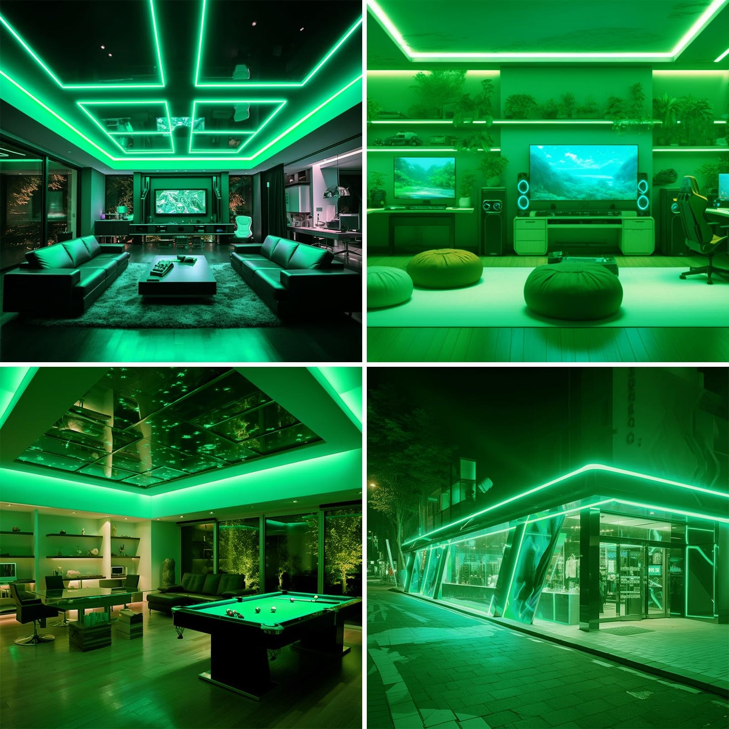 BENLUN Tira LED COB 110V 20 Metros, Verde Luces de LED Exterior Impermeable, 10W/M CRI 90+ Flexible Luz LED sin Transformador para Habitacion Techo, Decoración, Patio