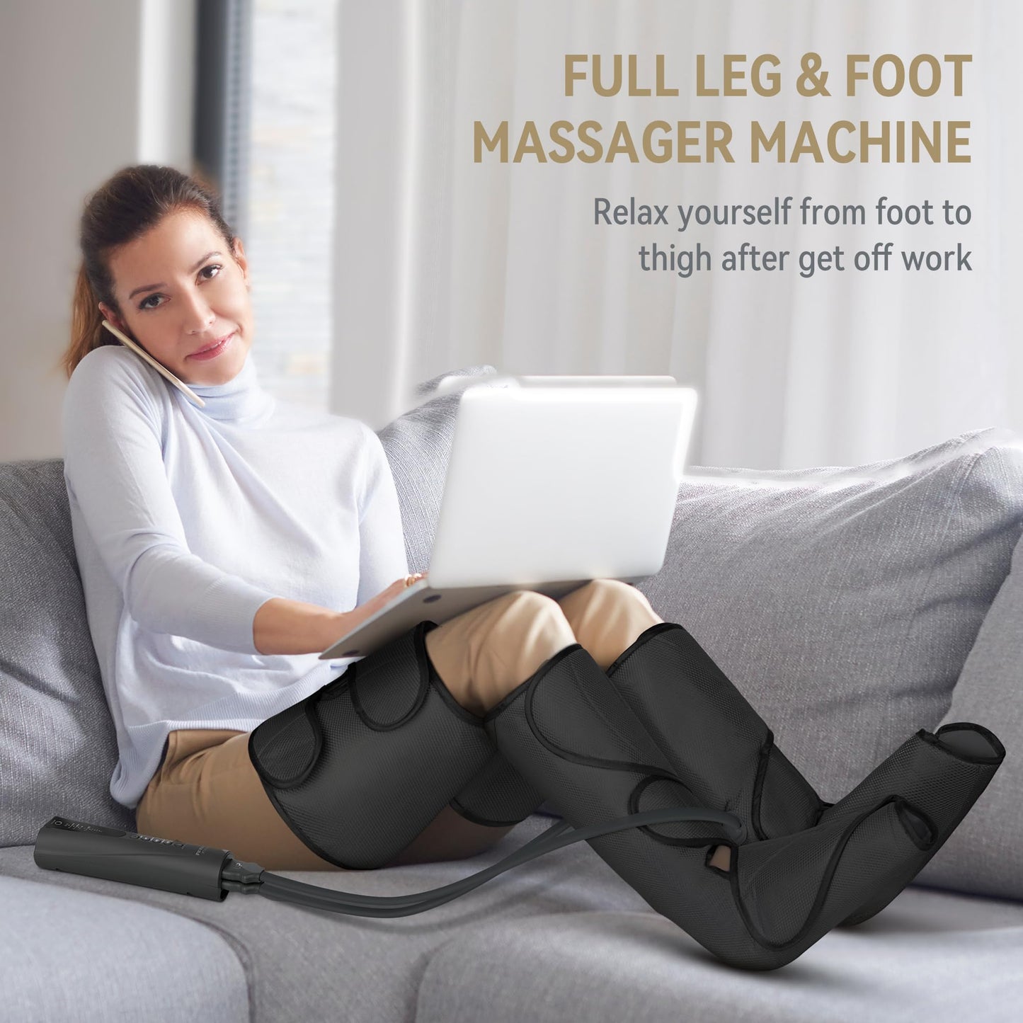 Masajeador de Pies y Piernas FIT KING con Controlador de Mano para Circulación y Relajación
