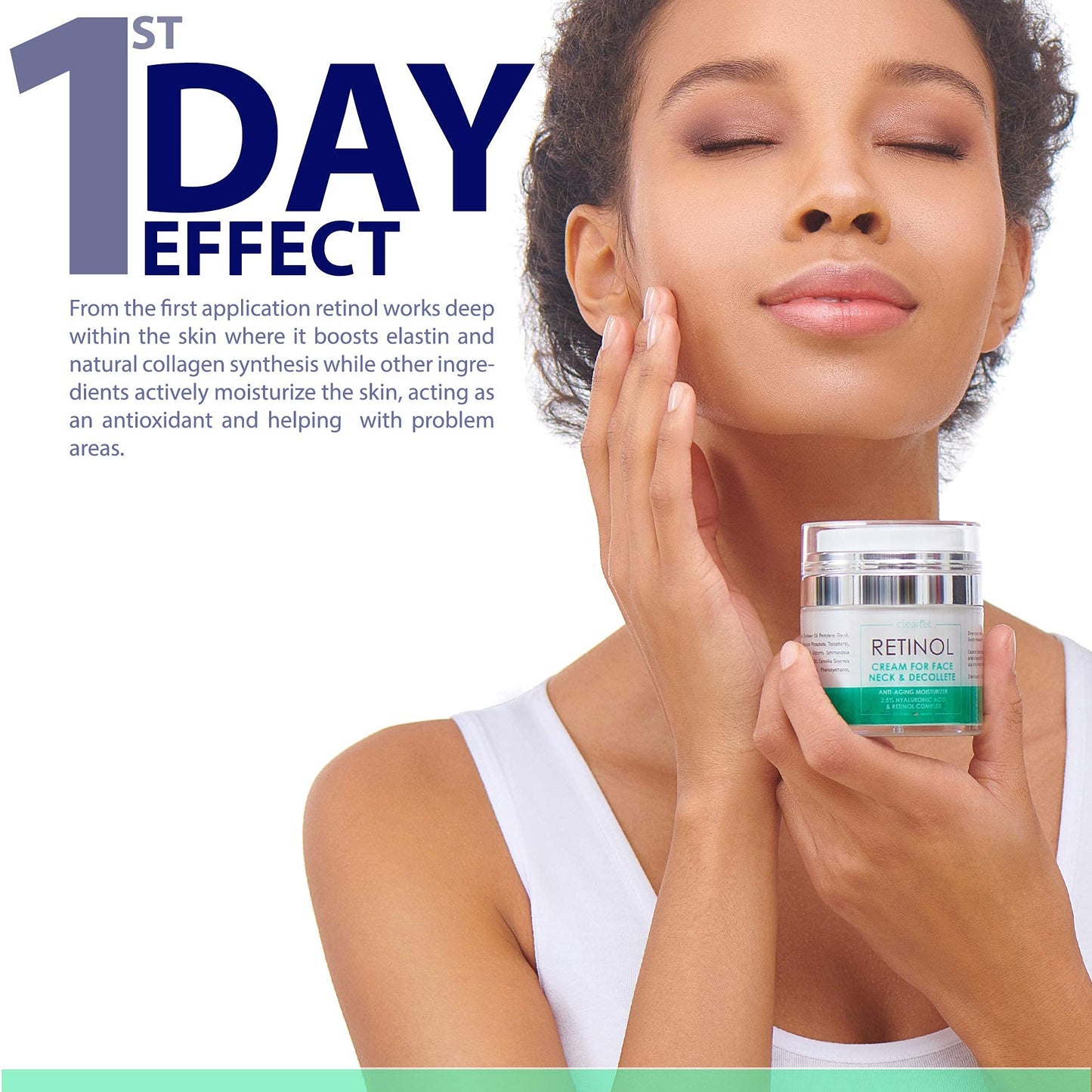 CLEARLET Retinol Cream for Face Moisturizer for Women Men Anti Aging Face Wrinkle Cream Retinol Facial Eye Cream Reduces wrinkles Fine Lines Day Night Facial Creams Retinoid Mens Retinol Moisturizer for Face