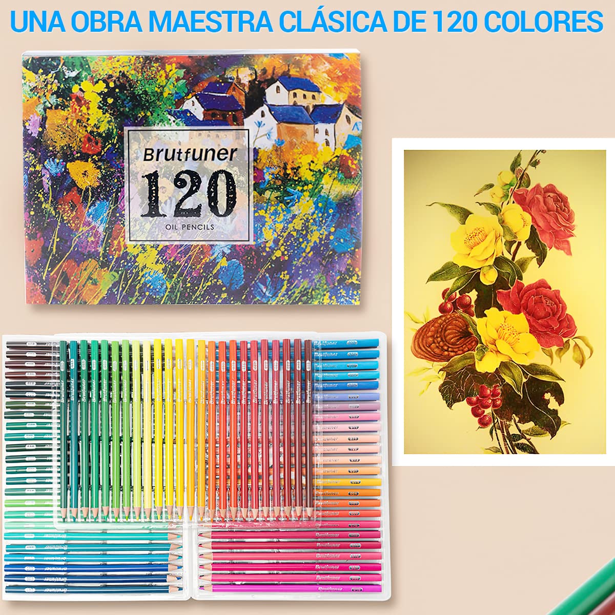 DAQI - Profesionales Dibujo de Kit, Colores de Dibujo 120 Piezas Lápices de Colores, Boceto y Dibujo de Arte Kit para Principiantes, Artistas, Ideal Regalo para Niños, Cumpleaños, Navidad