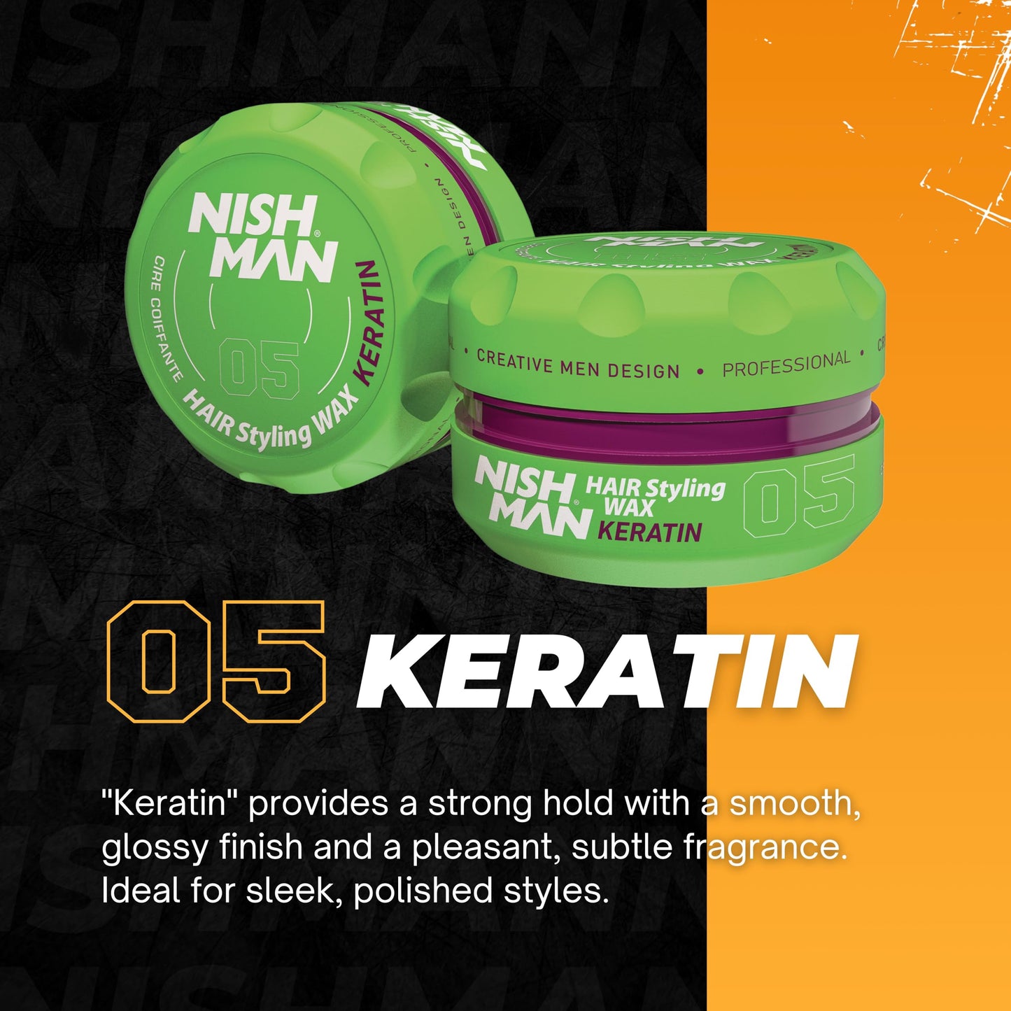 Nishman Cera para Cabello Hombre Fijación Brillo Firmeza Hair Styling Modelo 05 Keratina de 150 ml