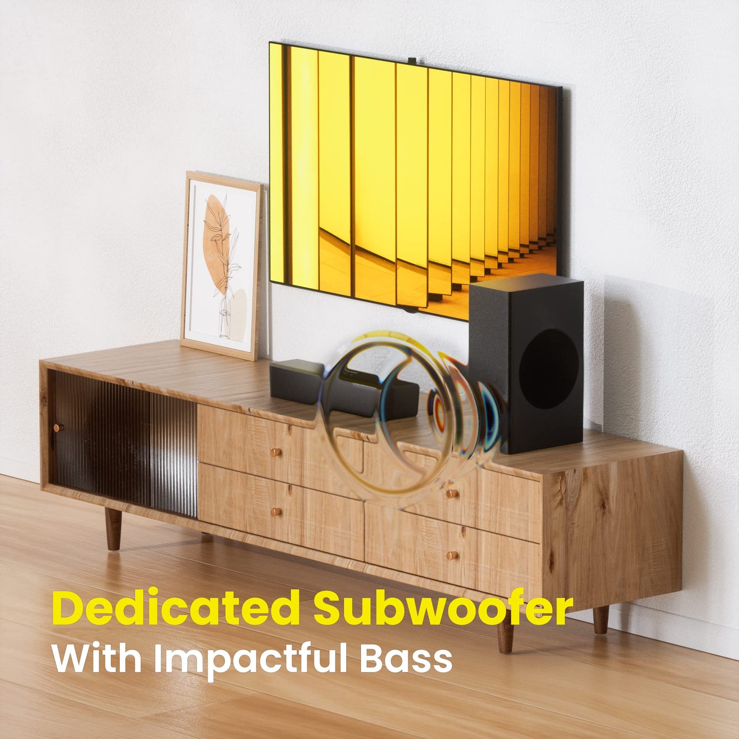 Sonido Compacto PHEANOO Negro con Subwoofer para TV