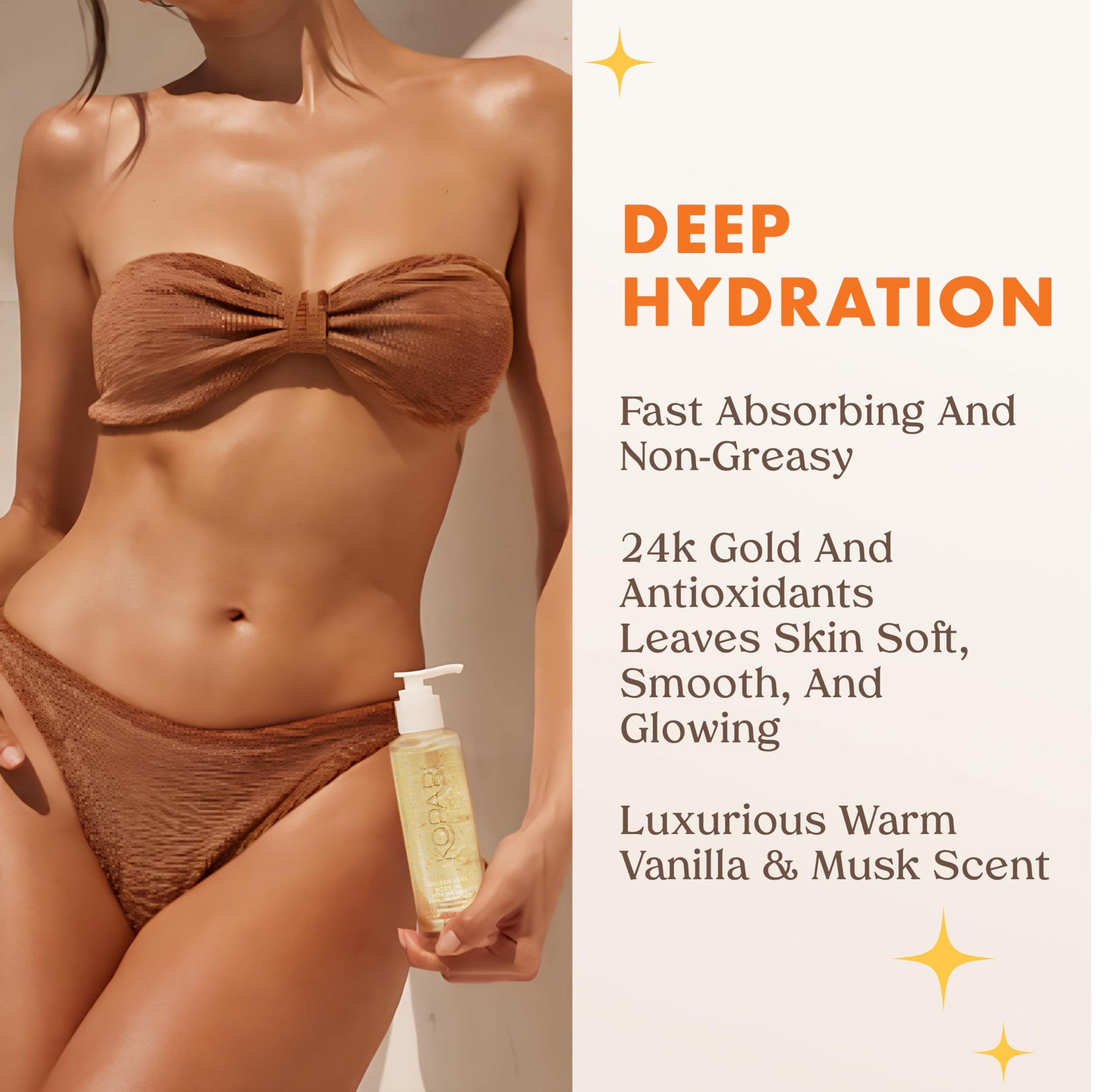 Aceite Corporal Kopari Golden Aura 24 Quilates Hialurónico Hidratante