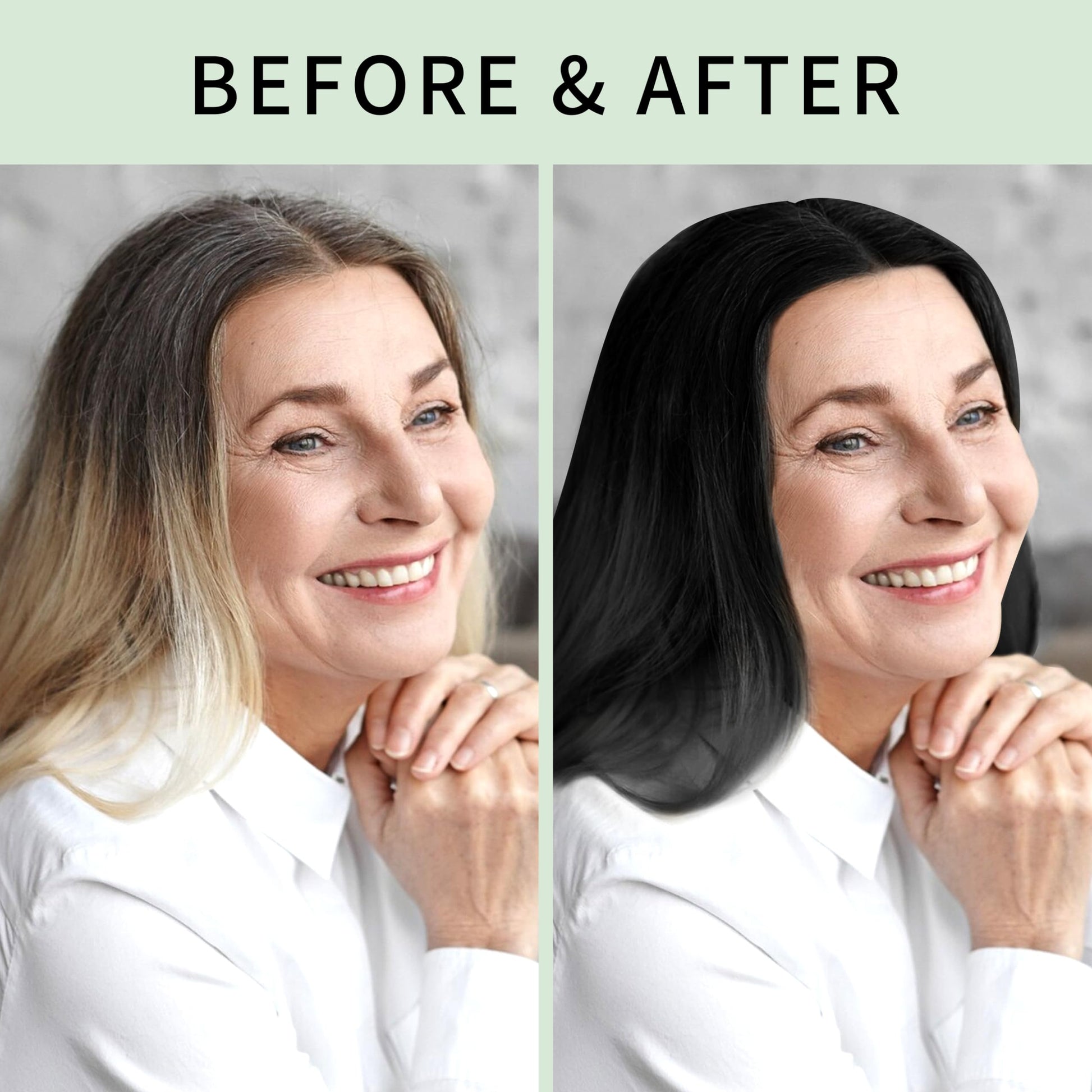 KILOMETS Champú para teñir el cabello negro: Champú Mágico de color para el cabello de mujeres - Cubre el 100% de las canas- Tinte 3 en 1 instantáneo. Con ingredientes herbales, fácil de usar, sin ensuciar, larga duración, libre de PPD y amoníaco. 500 ml