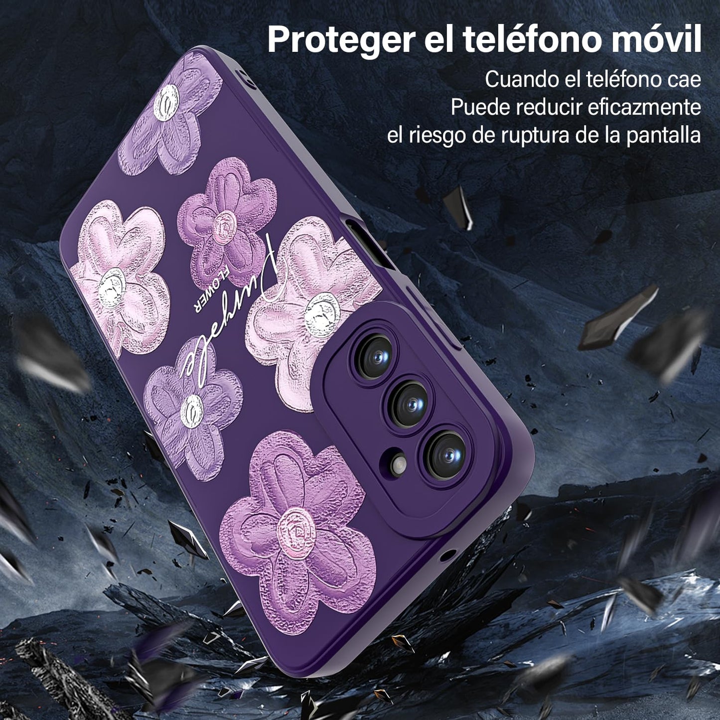Threehao Funda para Samsung Galaxy A05S, Ultra Delgado Flexible Suave TPU Silicona Carcasa con Moda Aesthetic Dibujos Flores, Antigolpes Anti-arañazos Protectora Case para Samsung A05S