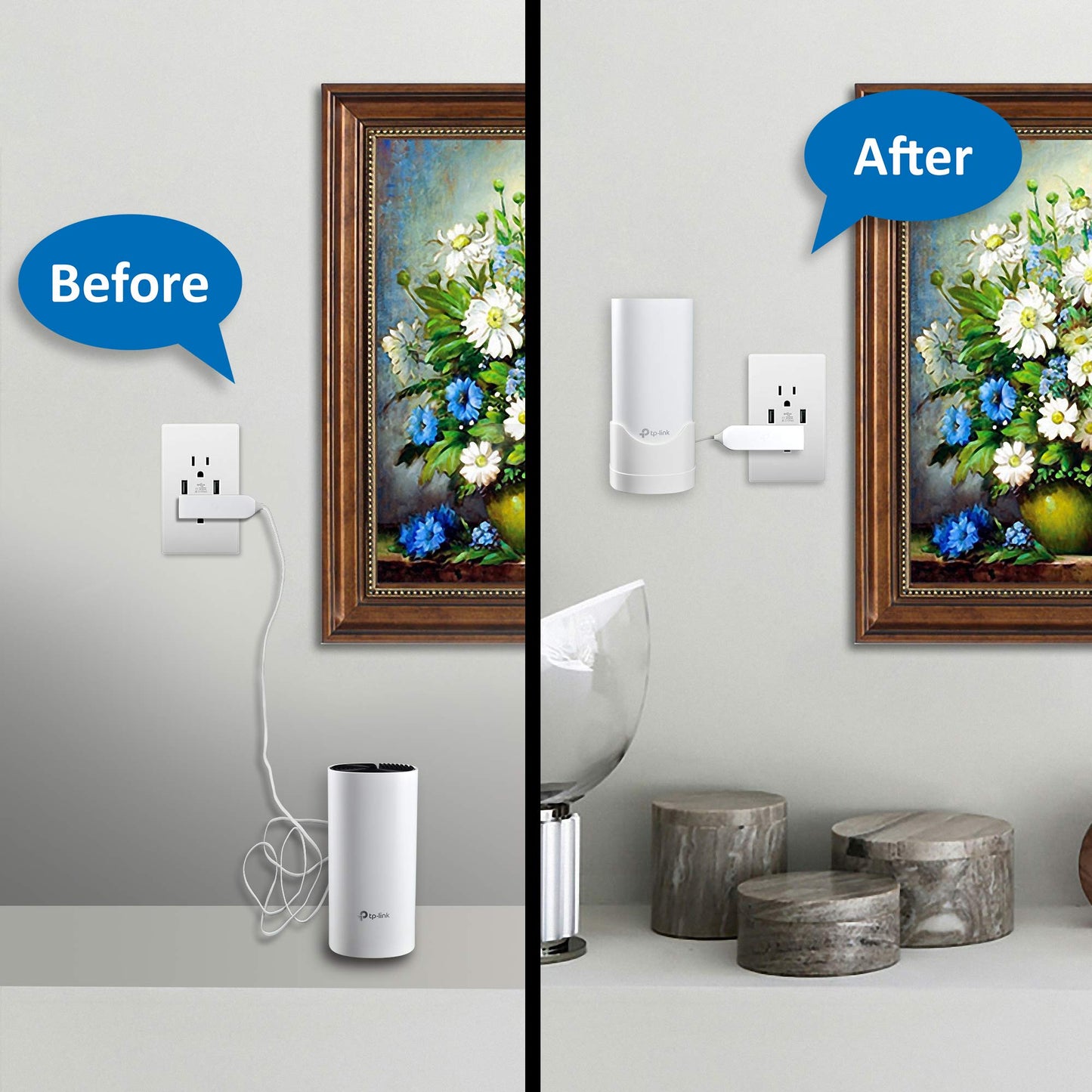 PETIMETI Soporte de Pared para Sistema WiFi de Malla TP-Link Deco S4, Deco M4, Deco P9 (2 Unidades)