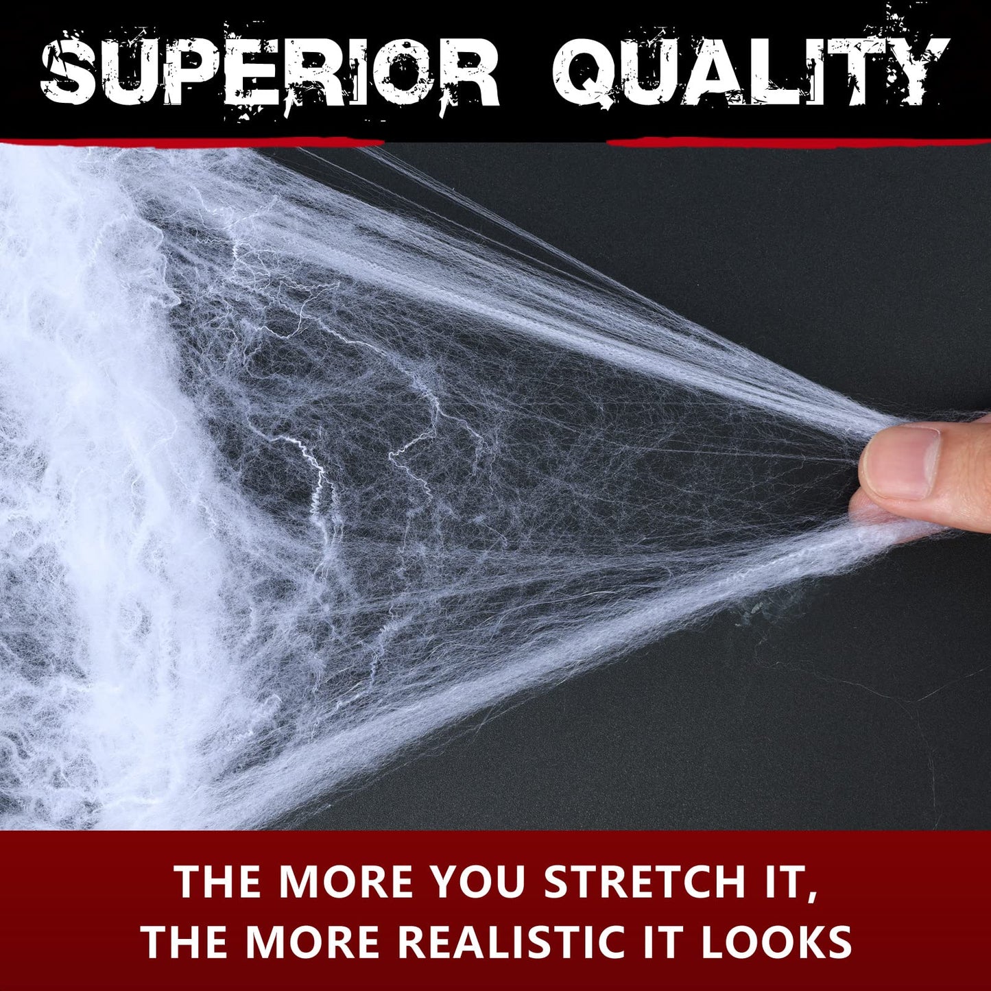 80sqm Spider Webs Halloween Decorations Bonus with 30 Fake Spiders, Super Stretch Cobwebs for Halloween Indoor and Outdoor Party Supplies