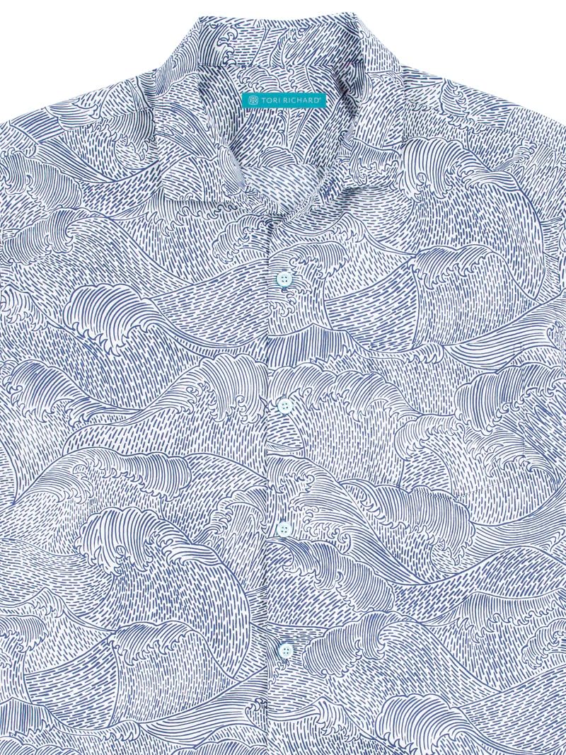 Tori Richard Mens Regular Fit Short Sleeve Cotton Shirt, Tendensea, Small
