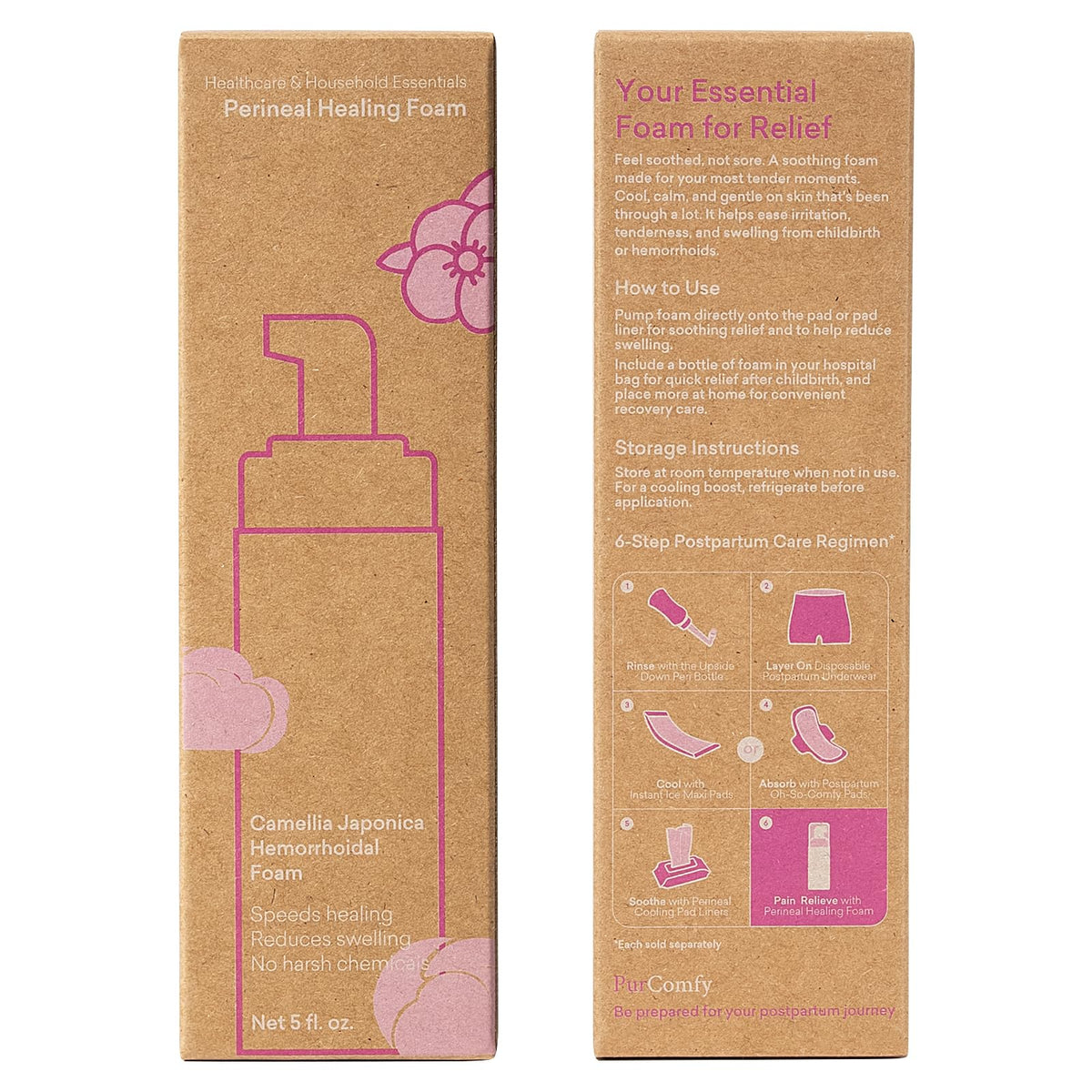Purcomfy Espuma Calmante Perineal para el Cuidado Posparto Refrescante