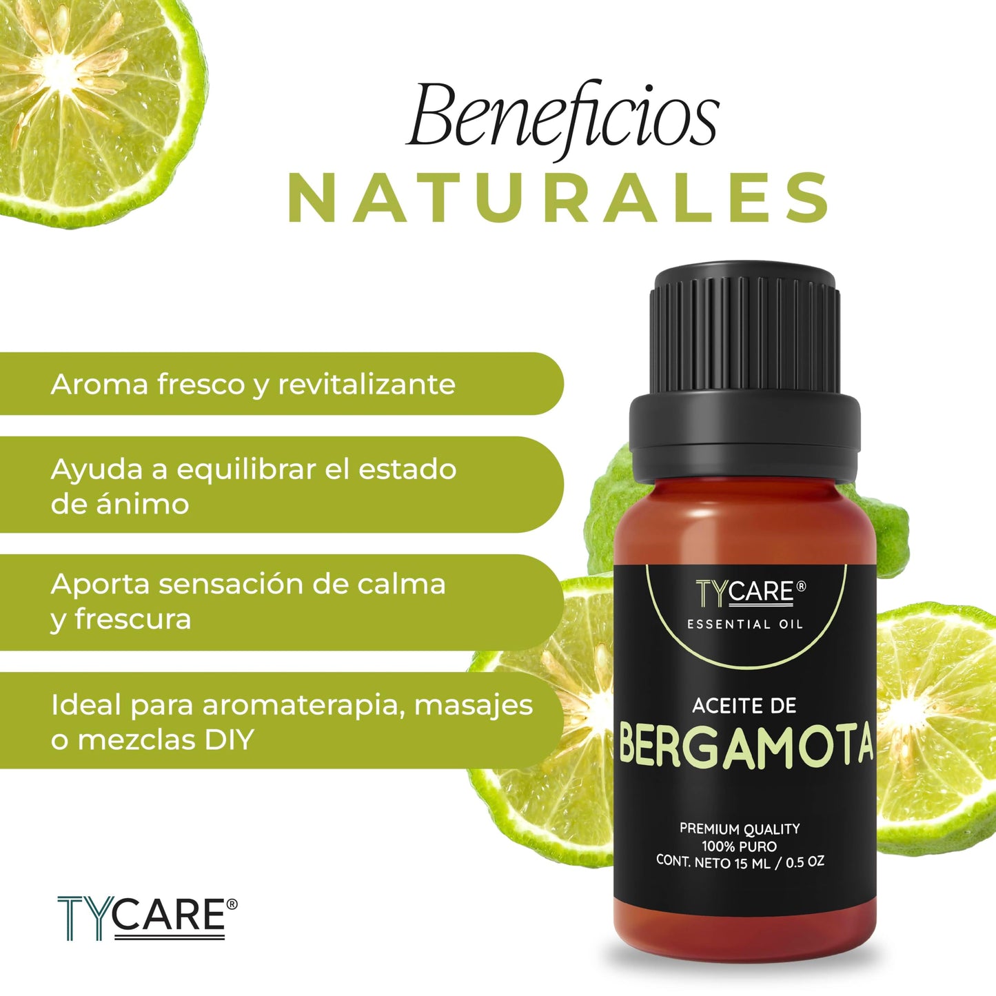 Aceite Esencial TY CARE Bergamota 100% Puro y Natural