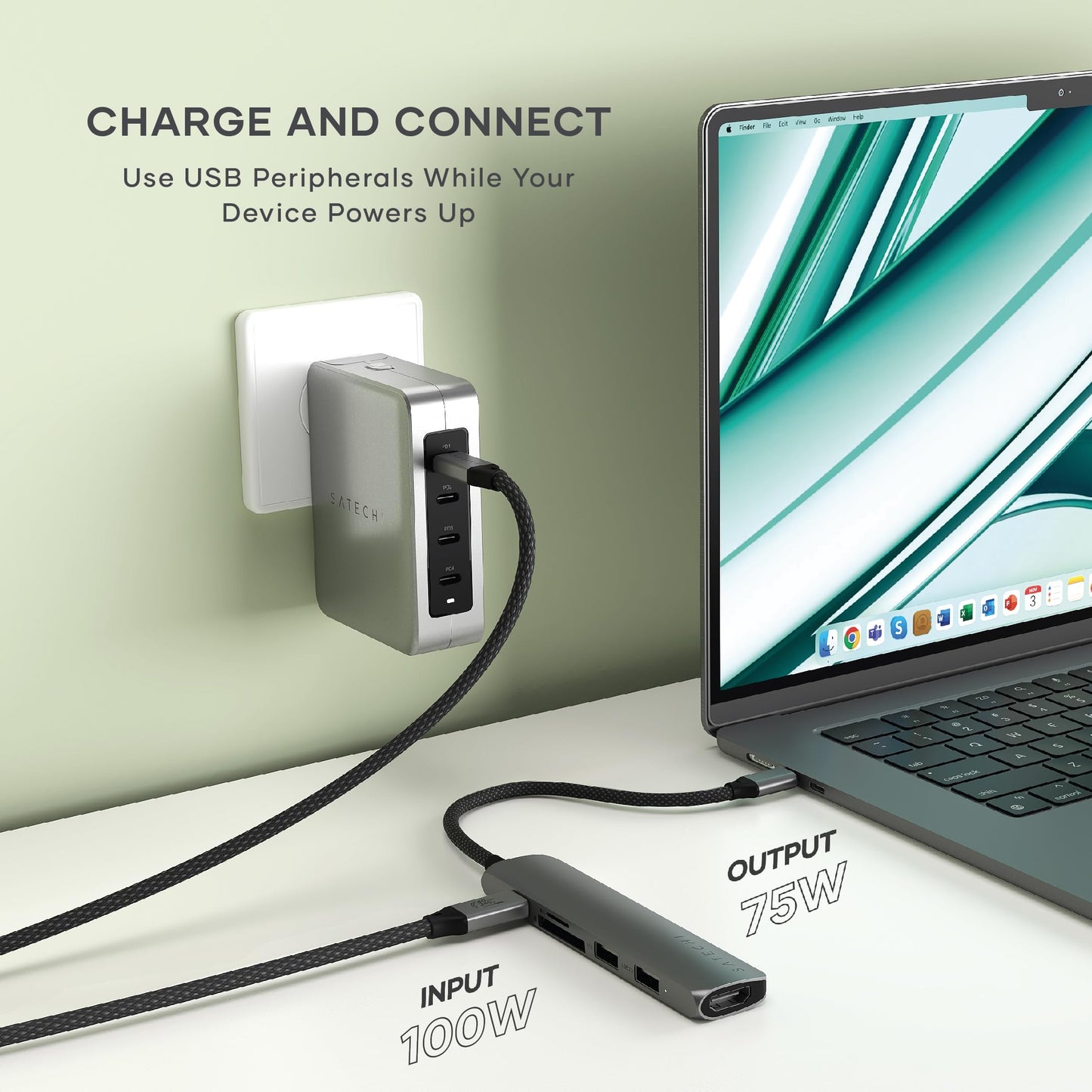 Adaptador USB-C SATECHI Gris Espacial 6 en 1 con HDMI 4K para MacBook Pro/Air M4-M1 y iPad