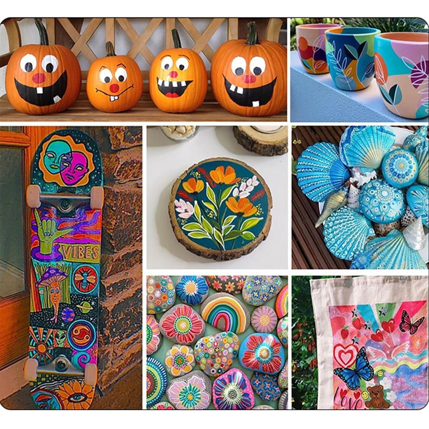ADGIJNNOUW 36 Colores Plumones Acrilicos Doble Punta, Rotuladores Acrilicos, Resistente al Agua, Seguro, Acrylic Markers para Piedras, Cristal, Madera, Cerámica, Plastico, Huevos de Pascua