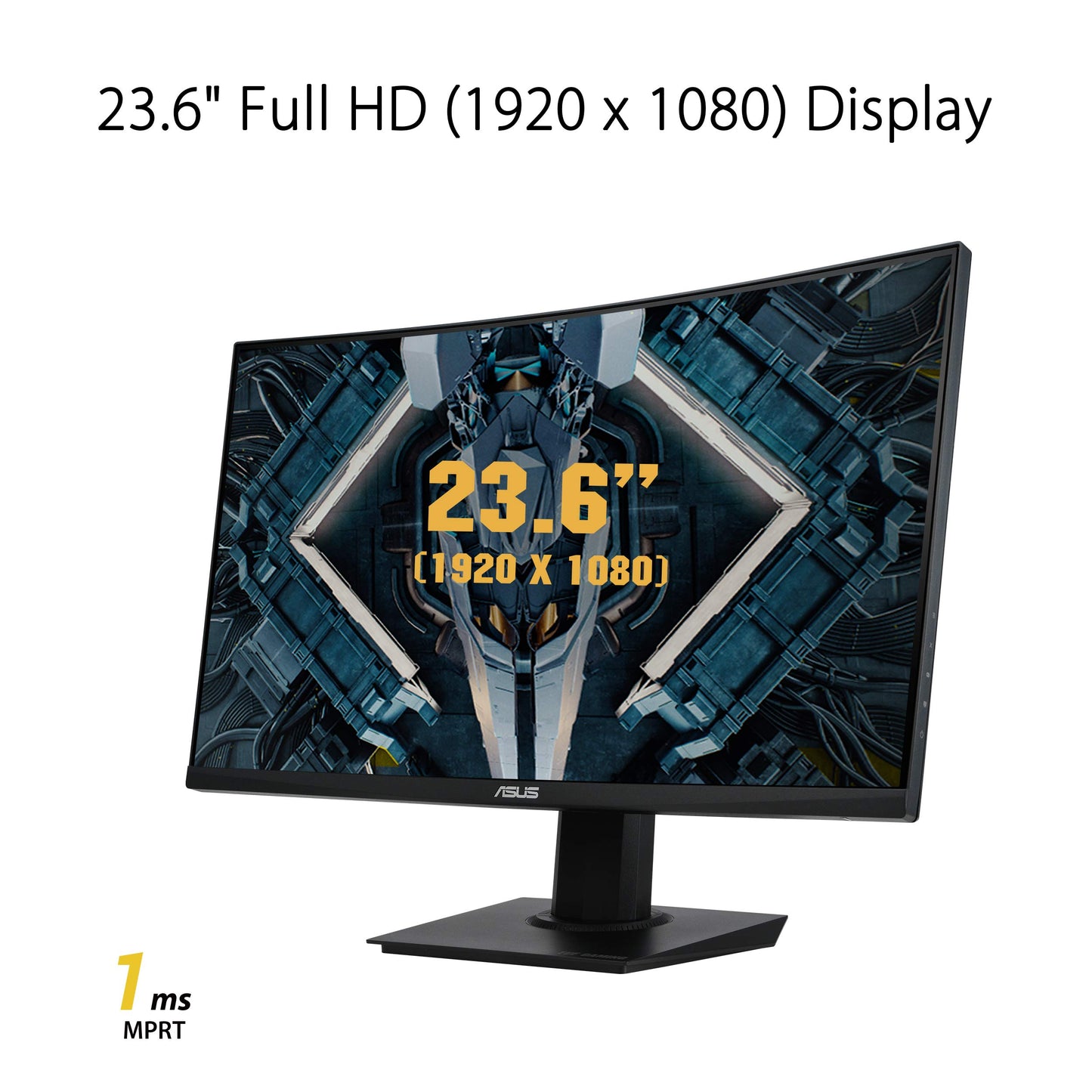 Asus monitor curvo TUF Gaming 23.6", VG24VQE, 1080P, Full HD, 165Hz, 1ms, ELMB, Altavoces, Adaptive-Sync, FreeSync Premium, soporte VESA, DisplayPort, HDMI