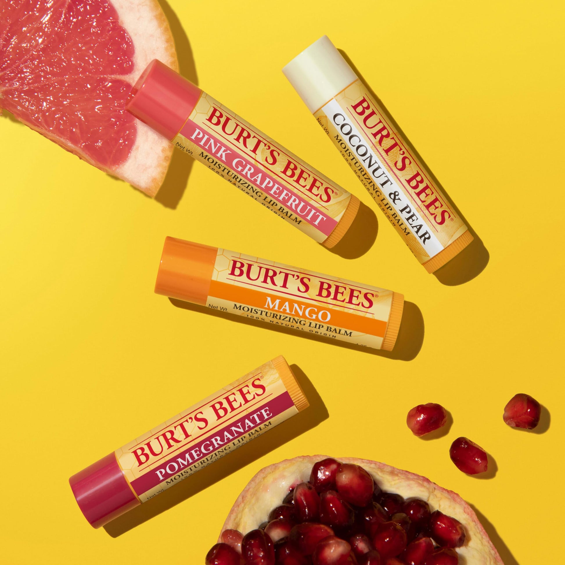 Burt's Bees Bálsamo Labial Sabor a Frutas - Superfruit Lipbalm - Pack x4