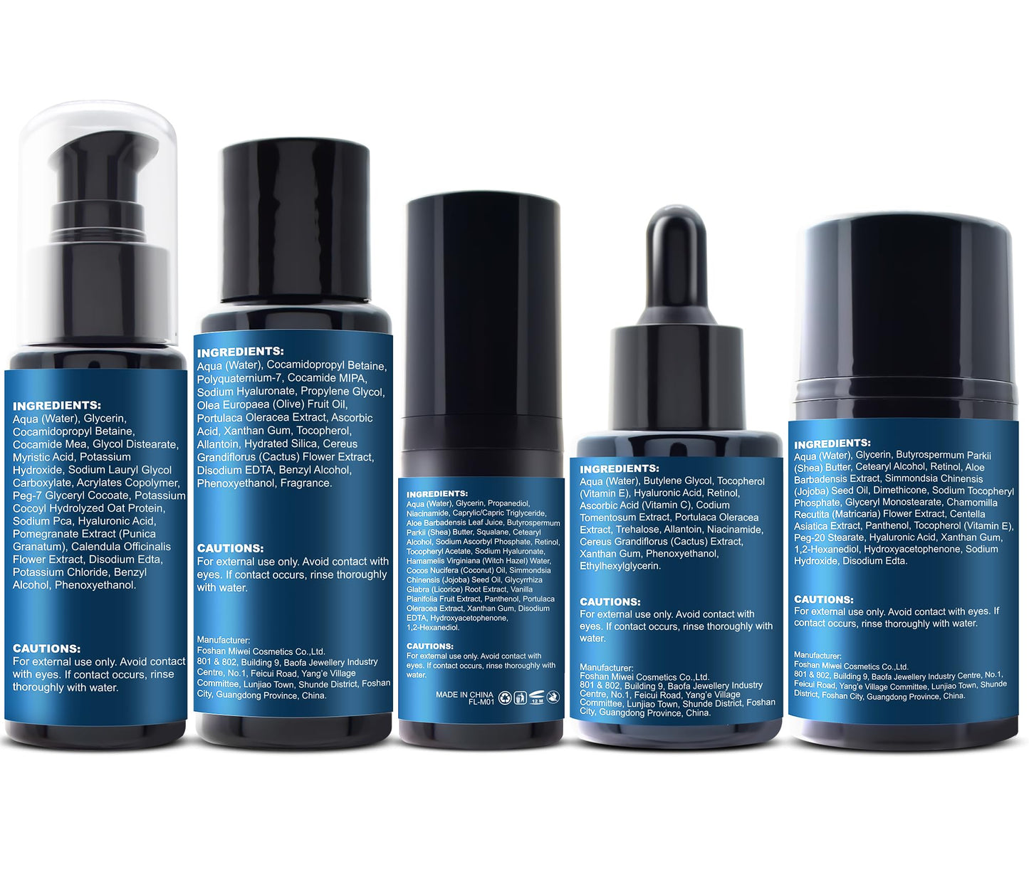 FULLLIGHT TECH- Regalos para hombres, kit de cuidado de la piel antienvejecimiento para hombres, reduce las arrugas e hidrata la piel con limpiador facial, exfoliante, crema