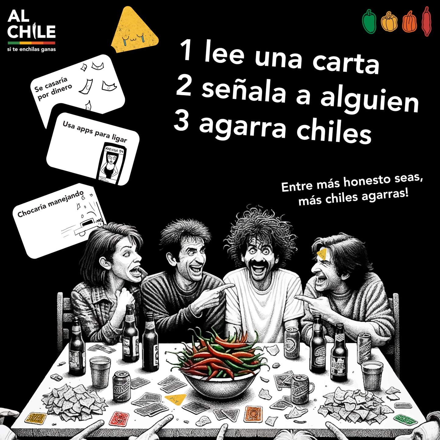 Al Chile | Ideotas | Juego de Mesa para Balconear a Tus Amigos y Decir la Neta | Juego de Señalar | Chilitos | Fiestas y Reuniones