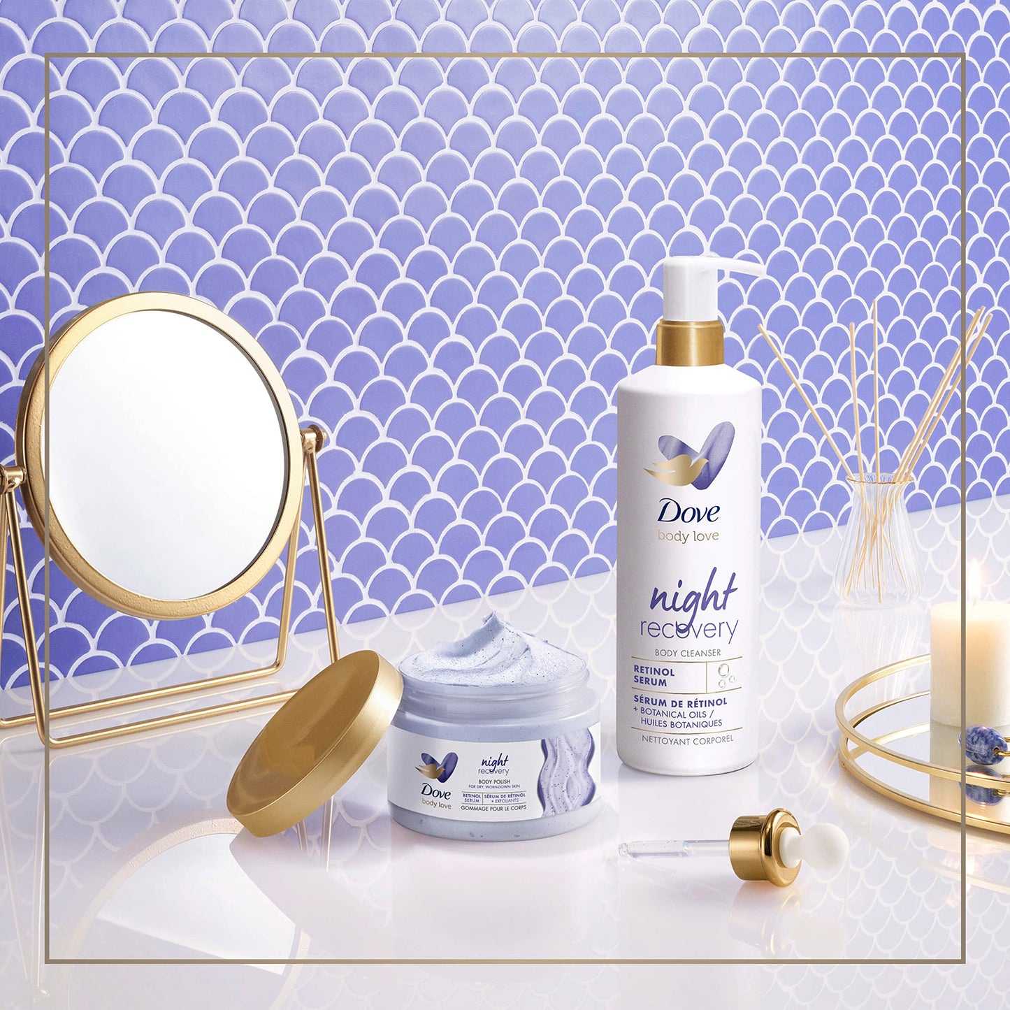 Exfoliante Corporal Dove Body Love Night Recovery con Retinol y Aceites Botánicos, 3 Piezas para Piel Seca