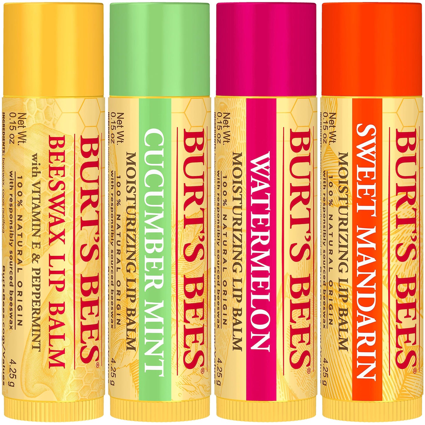 Burt's Bees Kit Freshly Picked Lip Balm 4 unidades