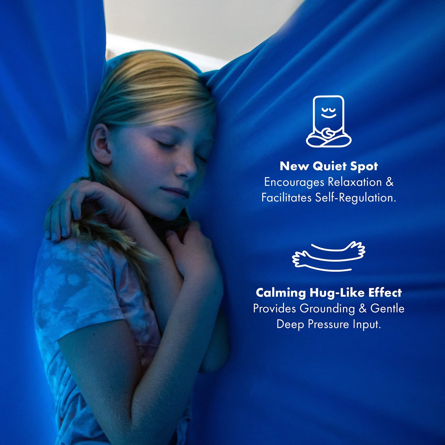 Harkla - Columpio sensorial para niños y adultos, capacidad para 300 libras, columpio sensorial para interiores y exteriores para un efecto calmante como abrazo, tela suave de doble capa y herrajes