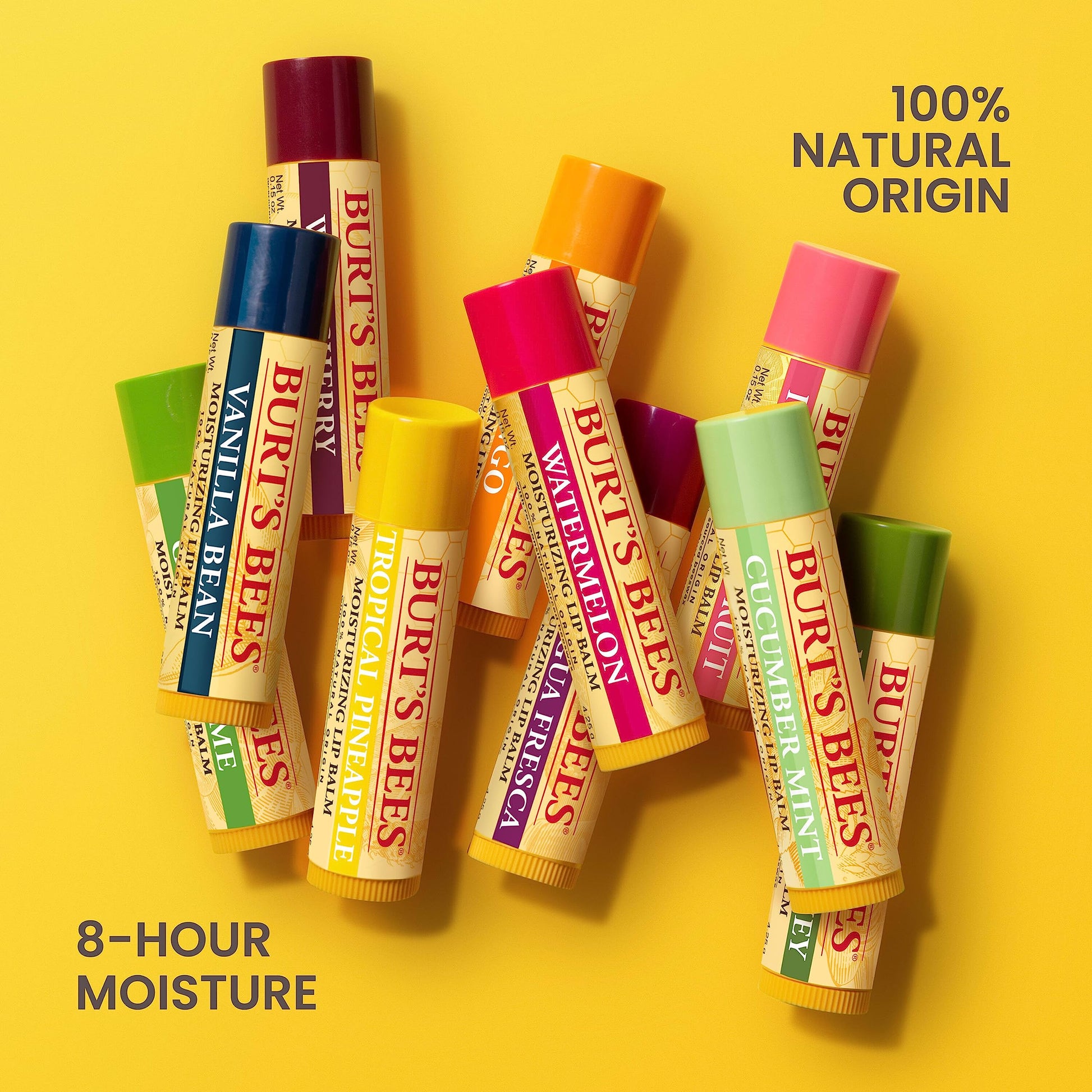 Burt's Bees 100% Natural Moisturizing Lip Balm, Strawberry with Beeswax & Fruit Extracts - 2 Tubes
