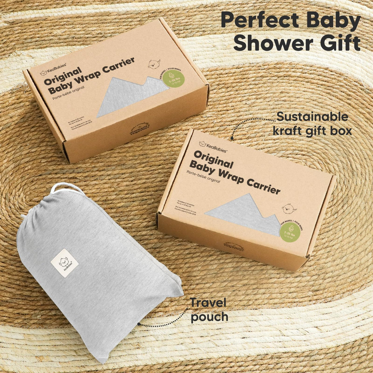 Portabebés KeaBabies - Portabebé Envolvente Todo en 1 Original, Portabebés para Recién Nacidos a Niños Pequeños, Fácil de Usar, Sin Manos, Para un Vínculo, Ligero, Envolvente Transpirable