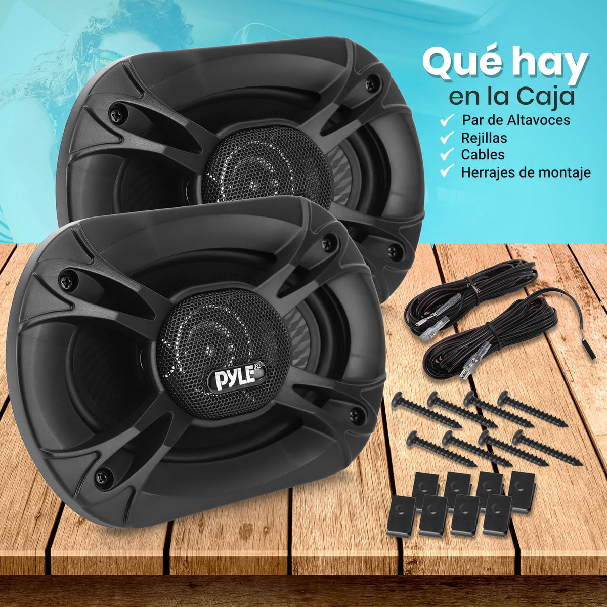 Altavoces Estéreo Universales Loud Pro Audio Negro Quadraxial para Coche